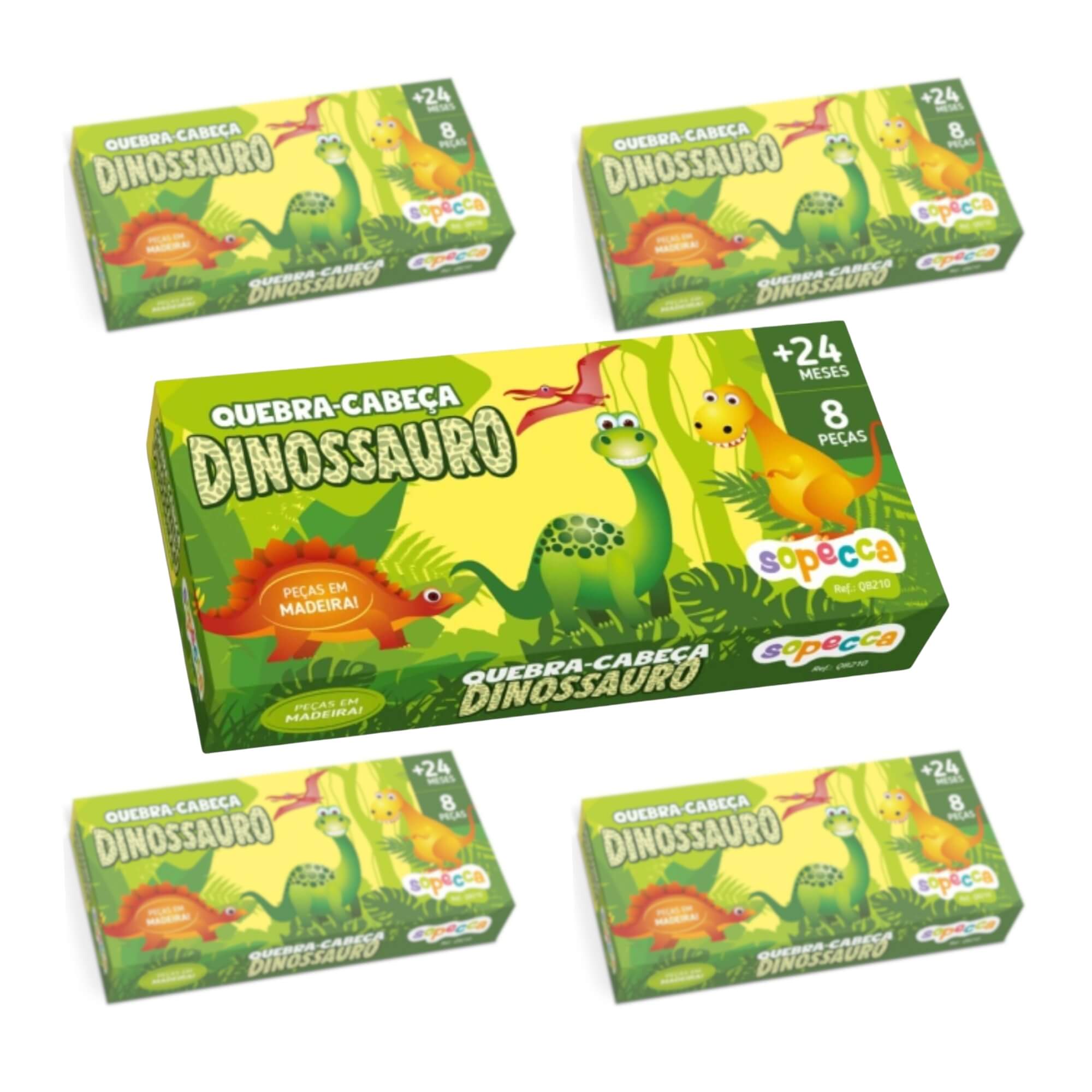 COMP Kit 5 Quebra-Cabeça Dinossauro Sopecca para Crianças - Diversão Educativa