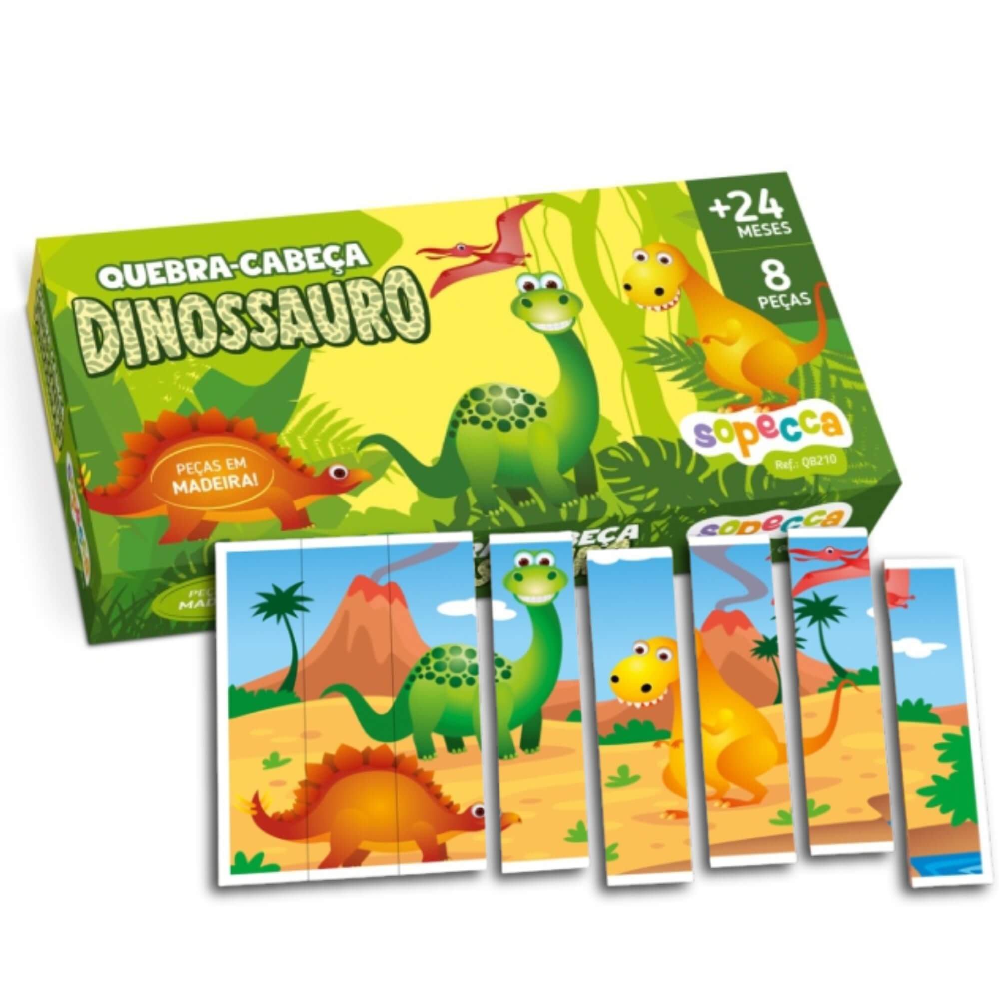COMP Kit 5 Quebra-Cabeça Dinossauro Sopecca para Crianças - Diversão Educativa