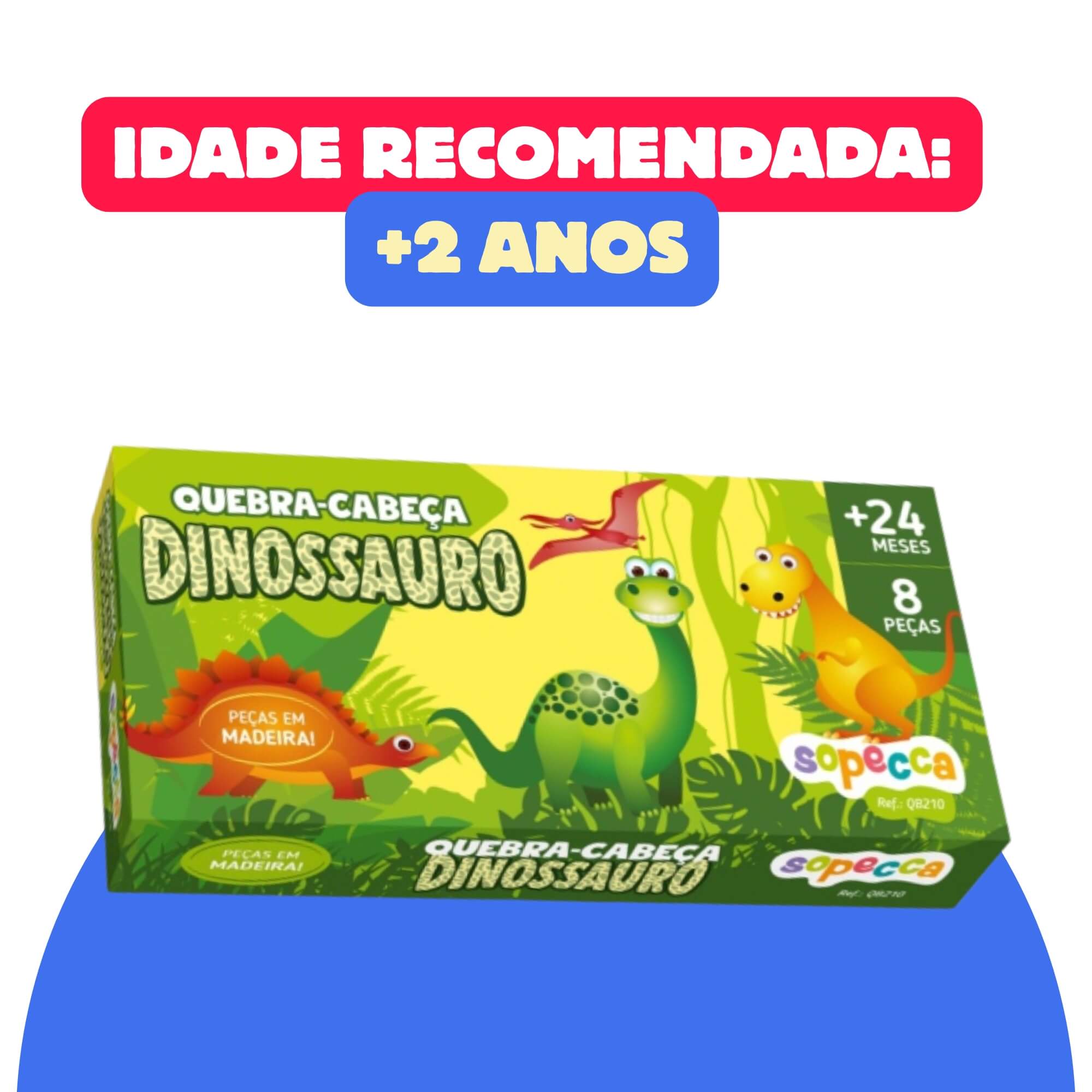 COMP Kit 5 Quebra-Cabeça Dinossauro Sopecca para Crianças - Diversão Educativa