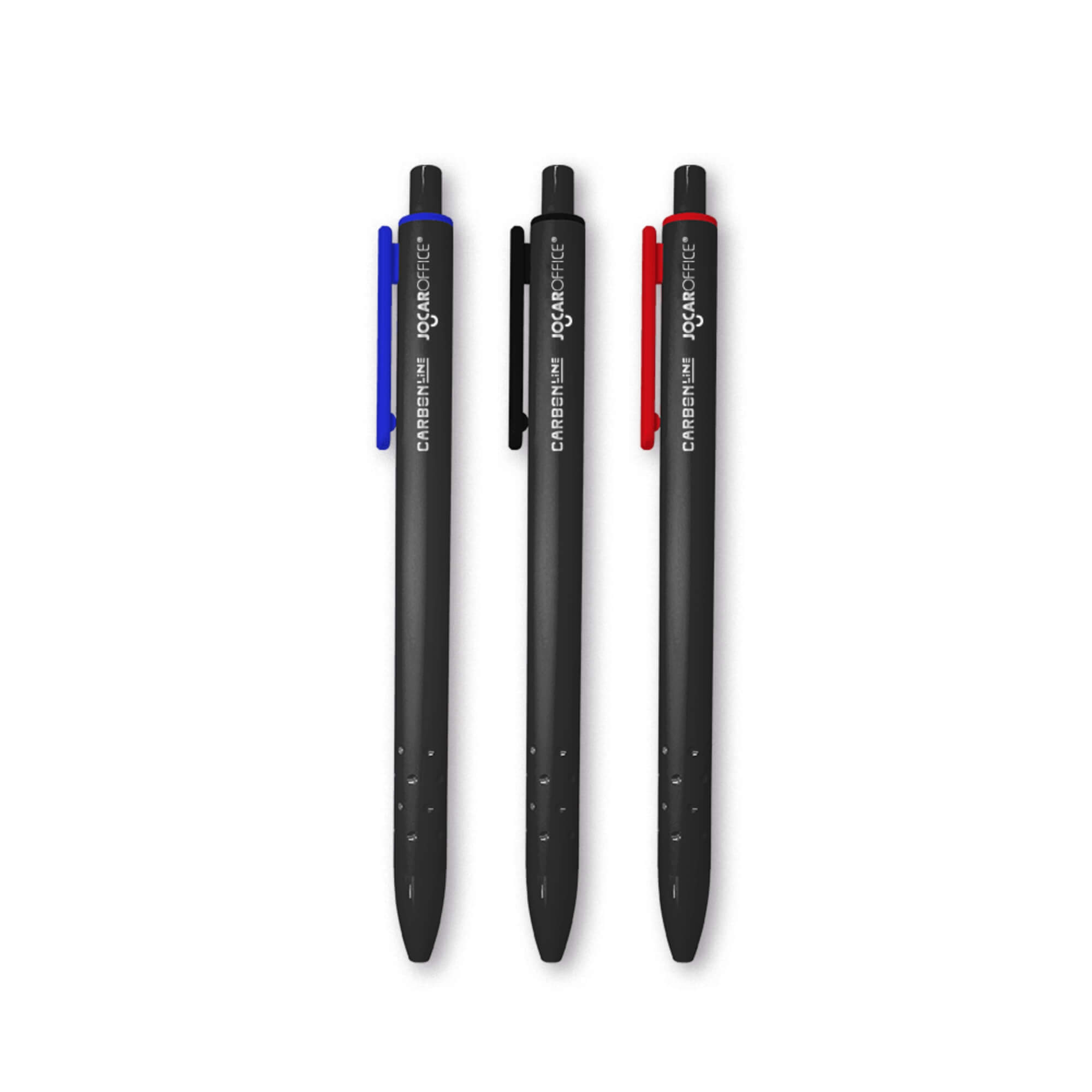 Caneta Esf. Retrátil Ponta 0.7 Carbon Line Azul/Vermelha/Preta (Pote 24 unidades) Leonora - 10300