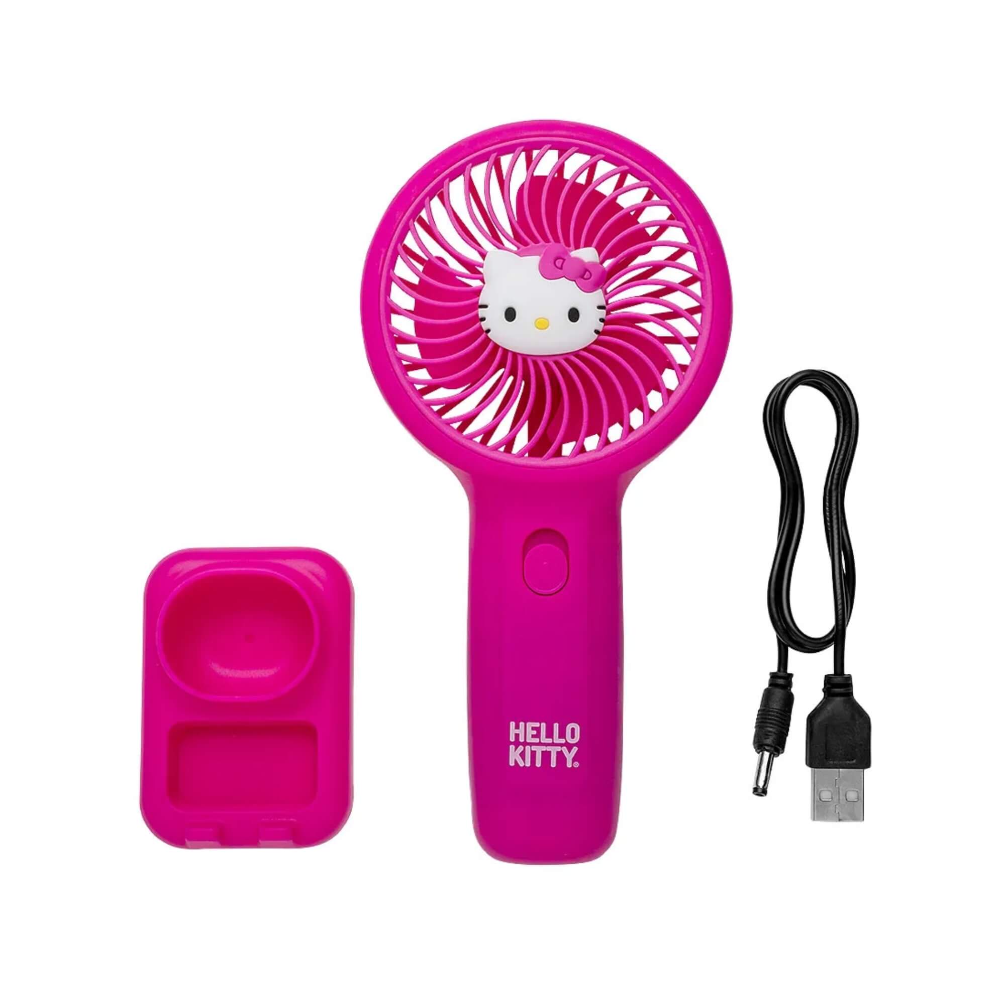 Mini Ventilador Hello Kitty c/ Suporte de Celular Letron Leonora - 10339