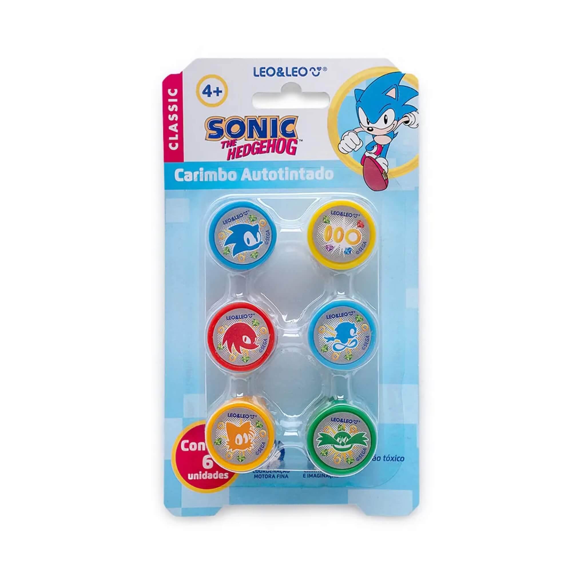 Carimbo Autotintado Decorado Sonic (Blister c/ 6 unidades) Leo&Leo Leonora - 10366