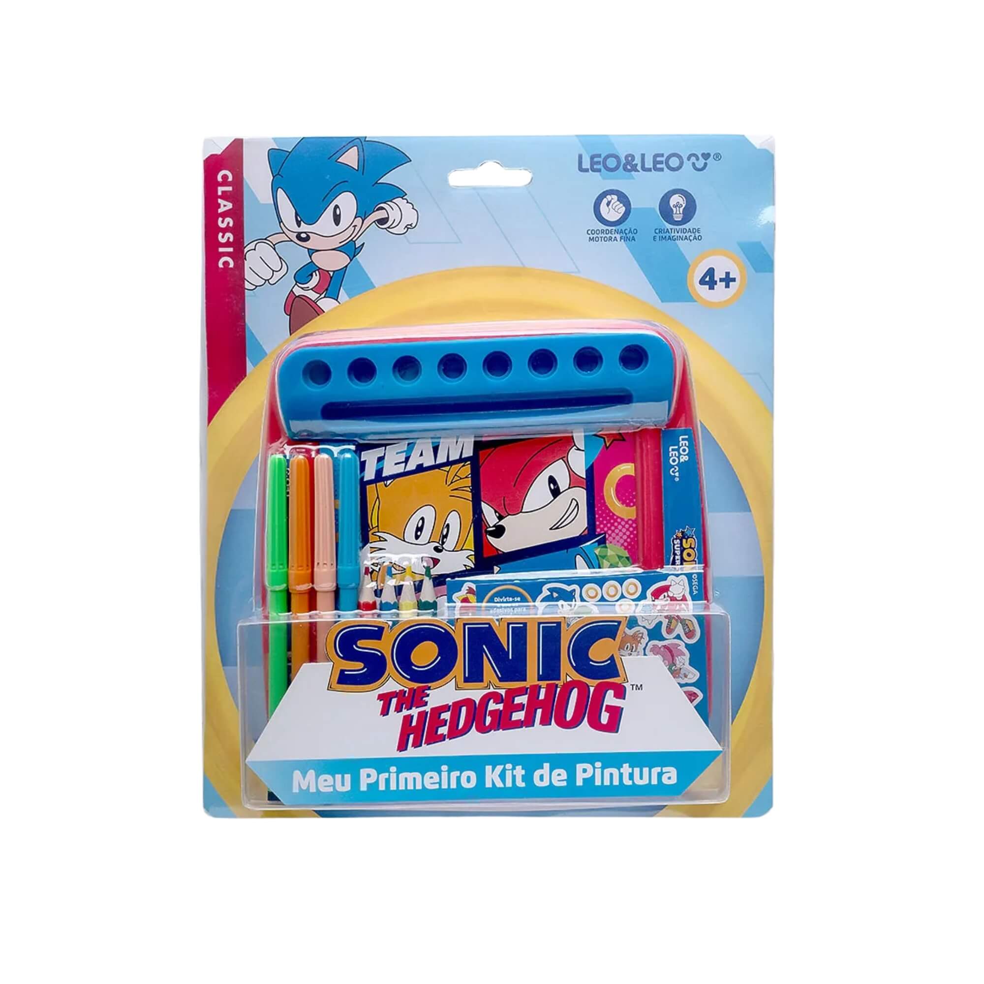 Meu Primeiro Kit de Pintura Sonic c/ Livro de Rolo + Suporte e Acessórios Leonora - 10369
