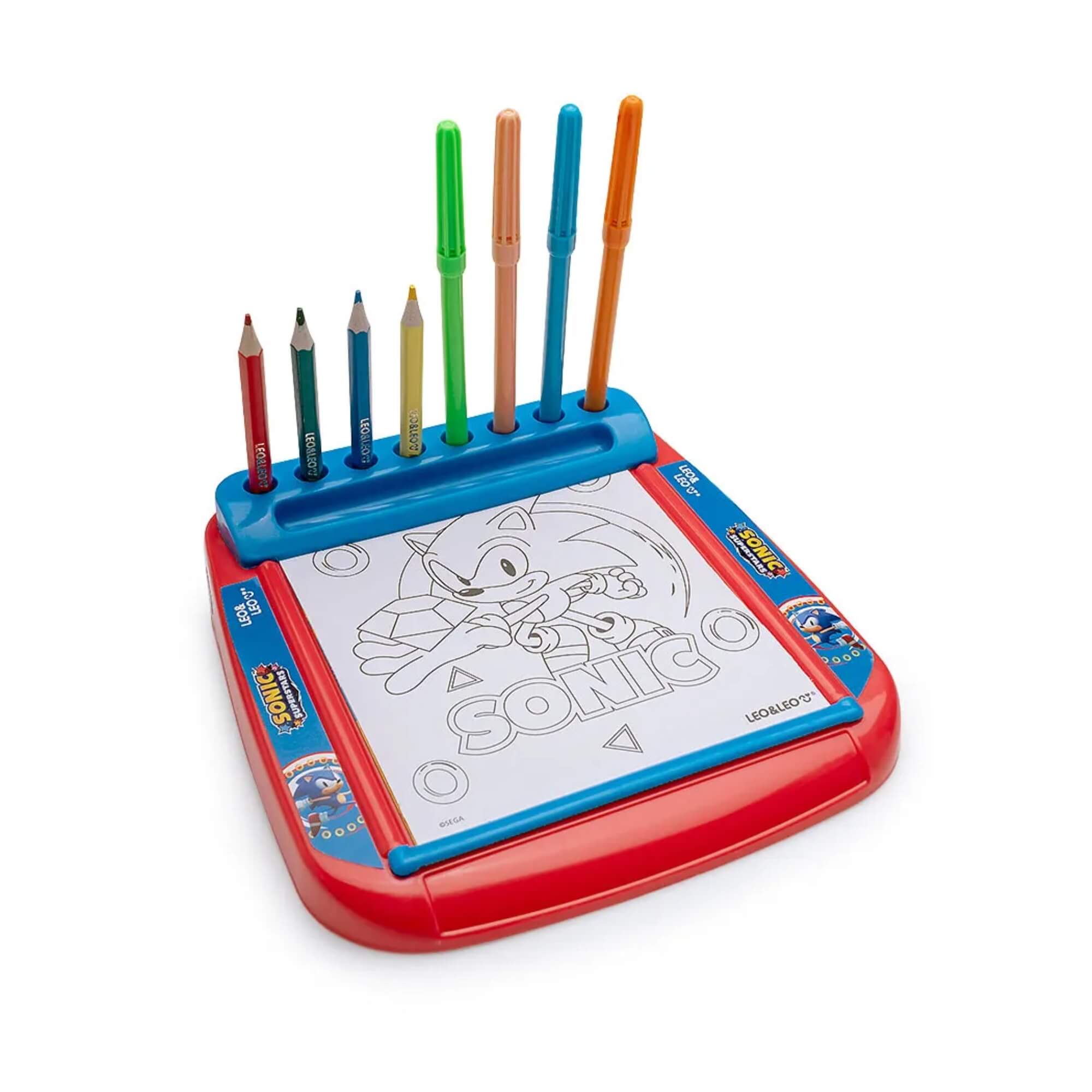 Meu Primeiro Kit de Pintura Sonic c/ Livro de Rolo + Suporte e Acessórios Leonora - 10369