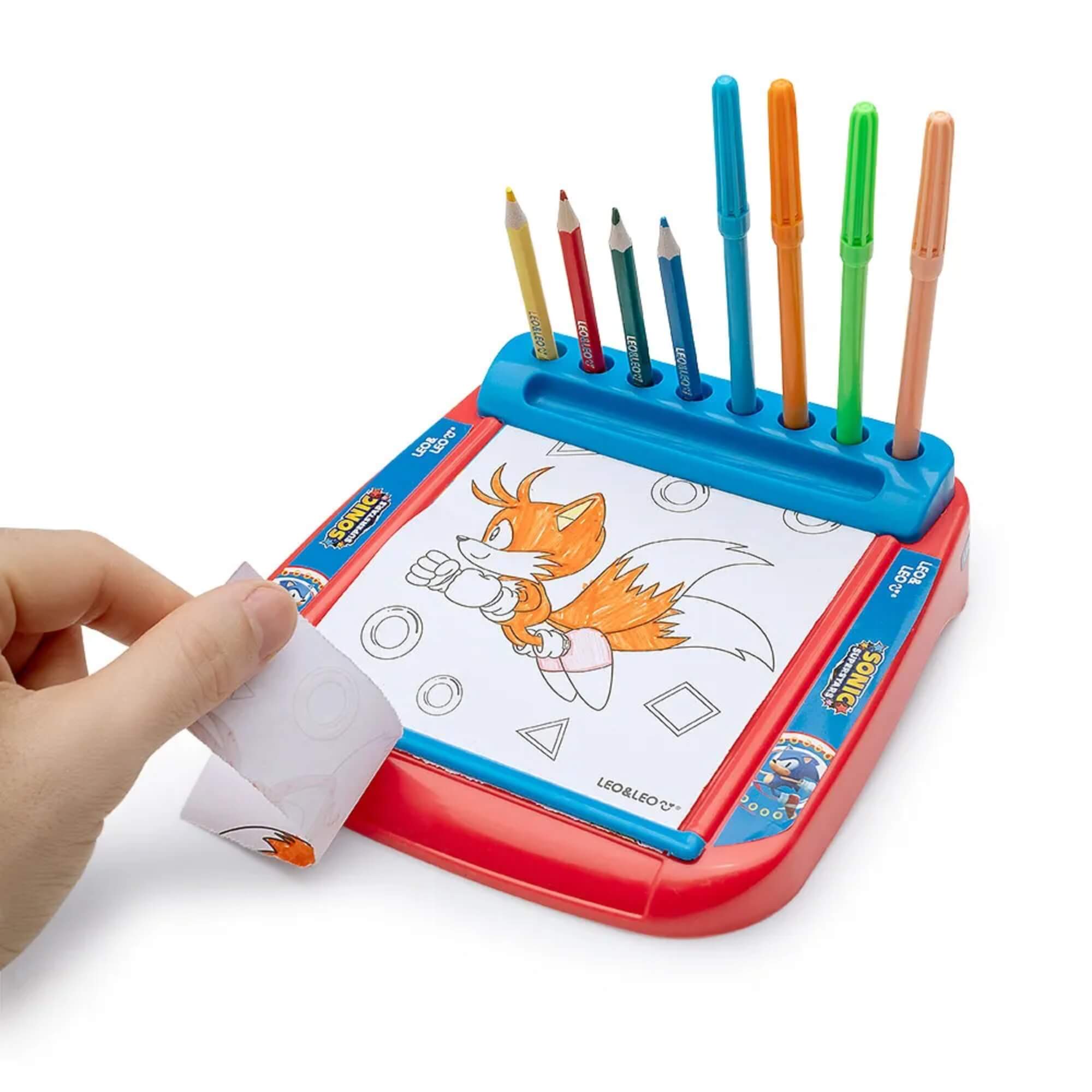 Meu Primeiro Kit de Pintura Sonic c/ Livro de Rolo + Suporte e Acessórios Leonora - 10369