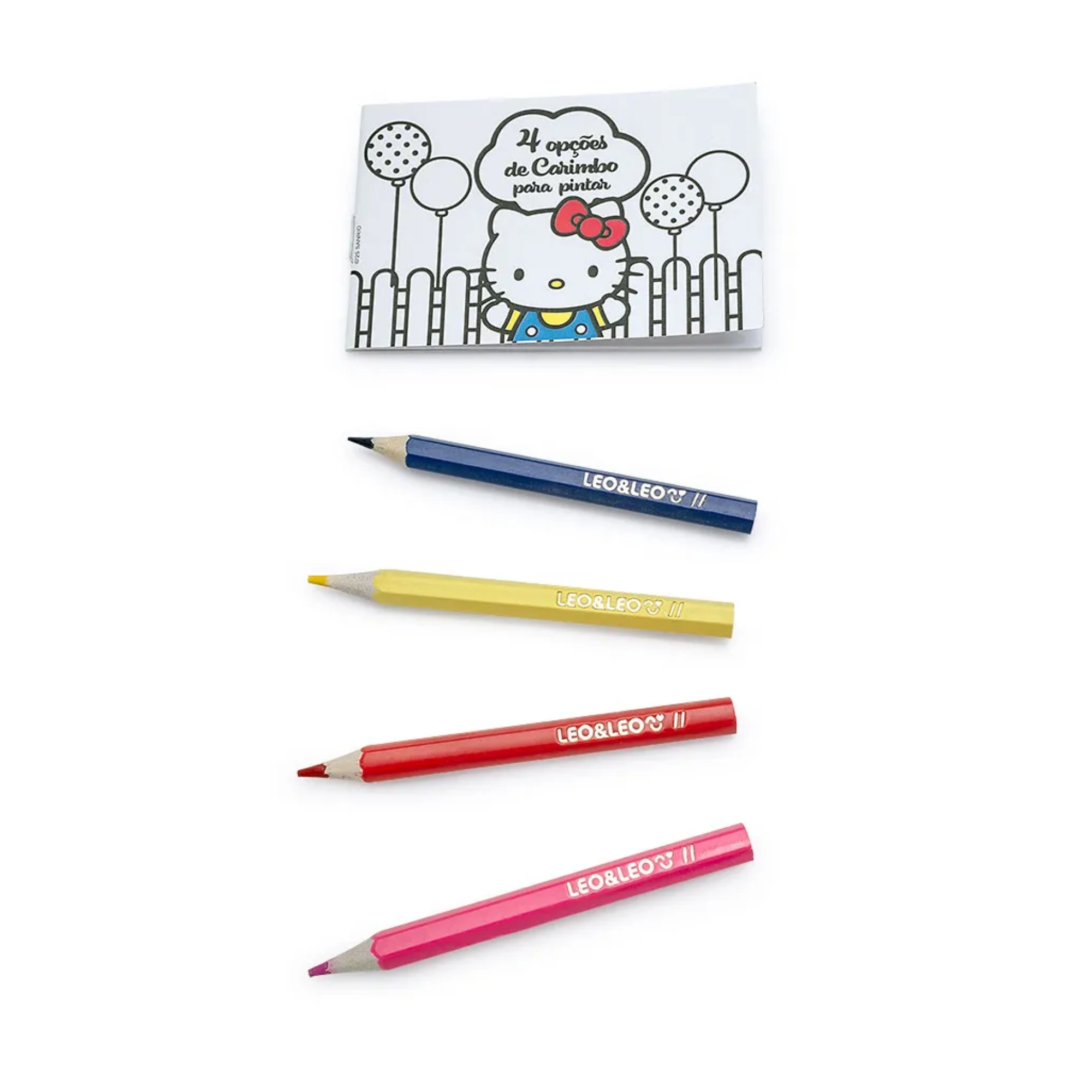 Kit Pintura com Carimbo Hello Kitty c/ Kit Lápis de Cor + Bloco + Acessórios Leonora - 10381