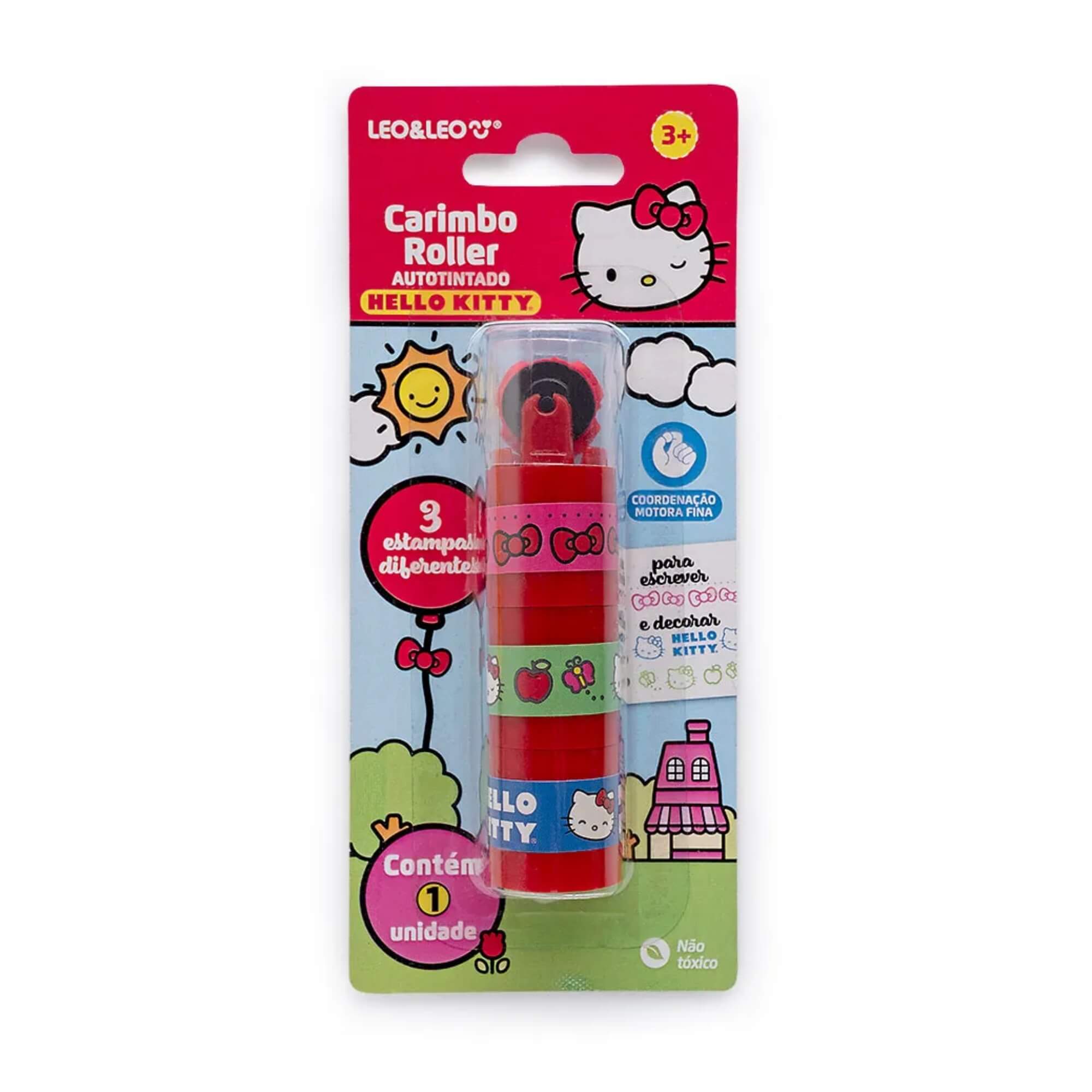 Carimbo Roller Autotintado 3 Estampas Hello Kitty Leo&Leo Leonora - 10383