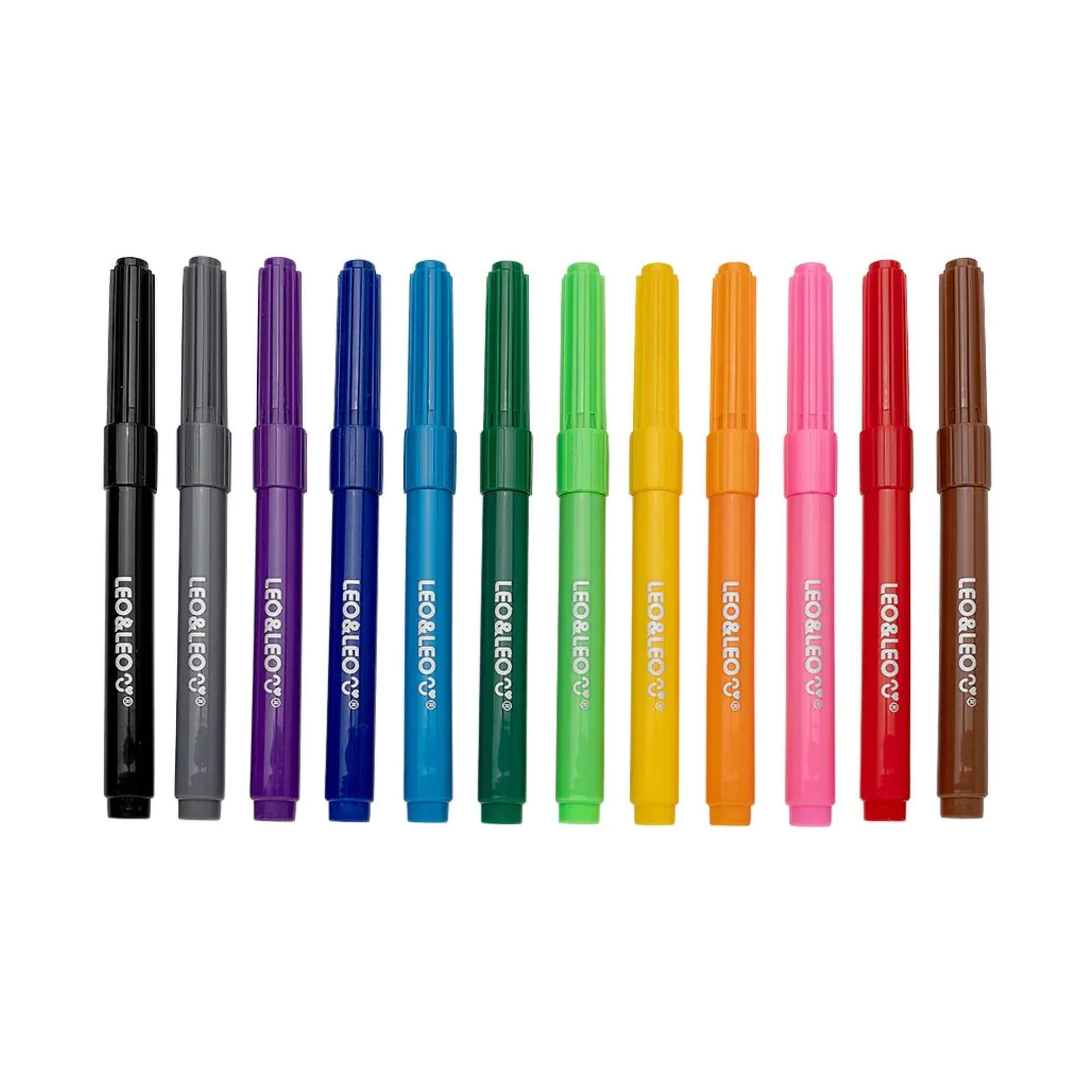 Canetinha Hidrocor com Aroma (Caixa com 12 cores) Leo&Leo Leonora - 10620
