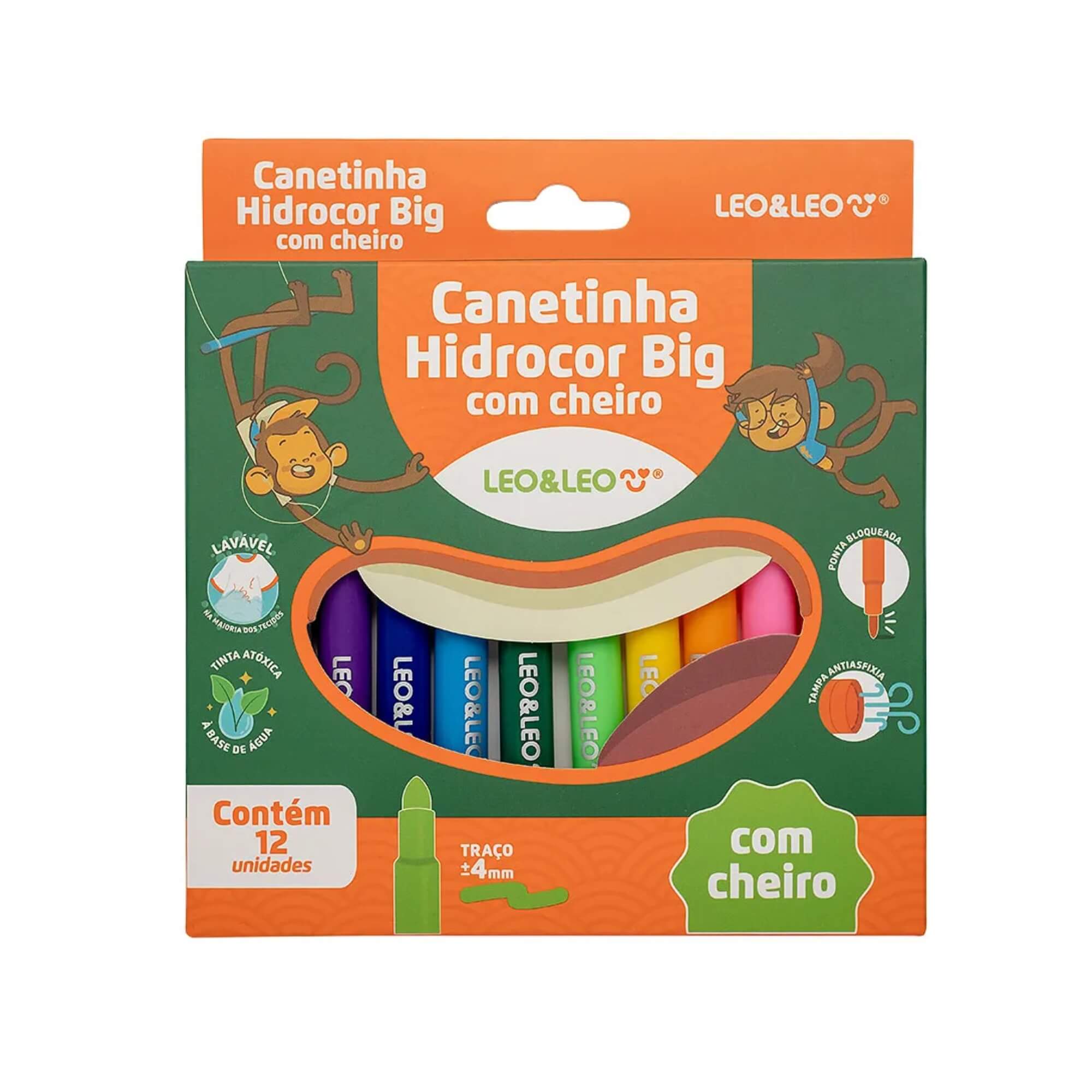 Canetinha Hidrocor com Aroma (Caixa com 12 cores) Leo&Leo Leonora - 10620