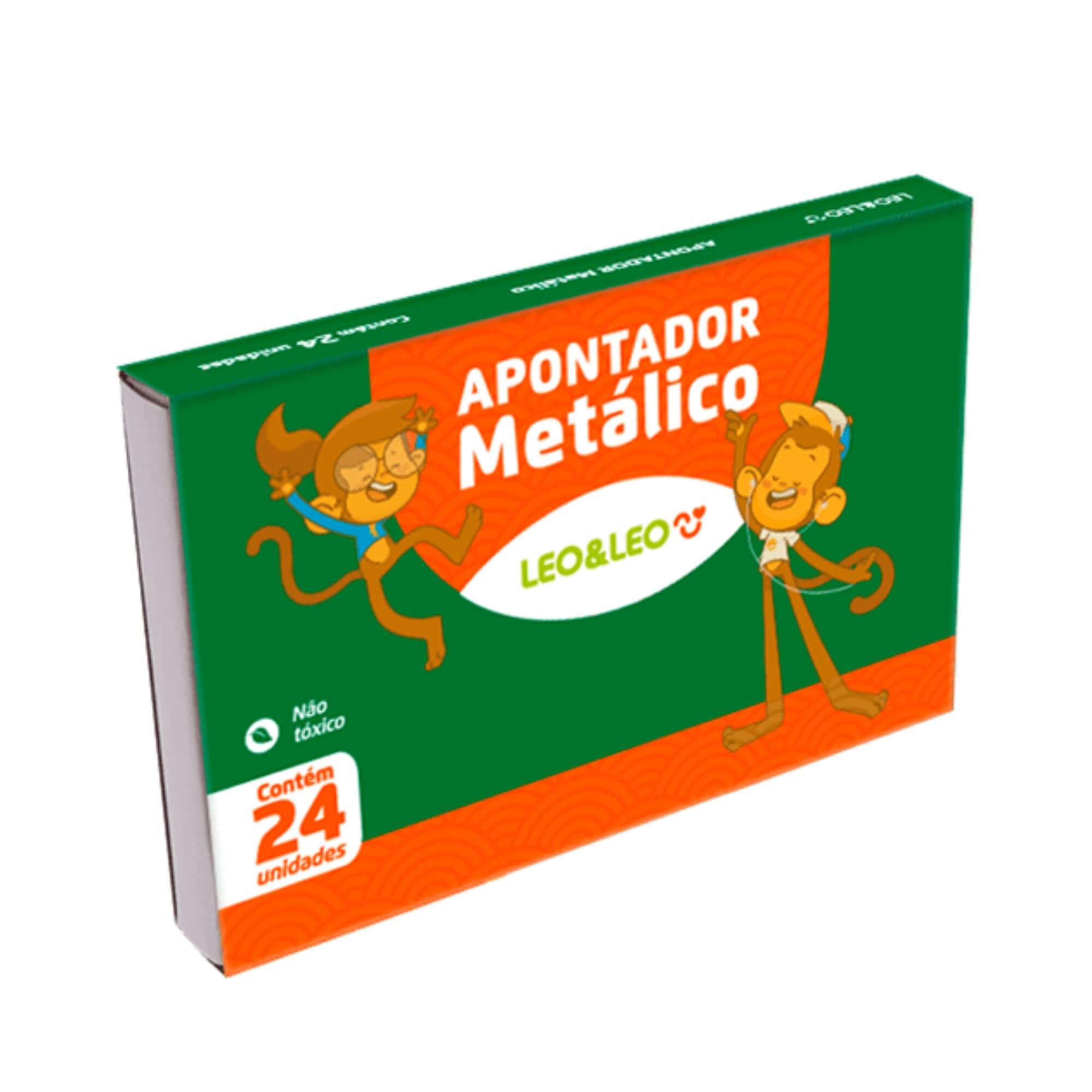 Caixa com 24 unds de Apontador Metalico Simples Retangular Leo&Leo Leonora - 4209