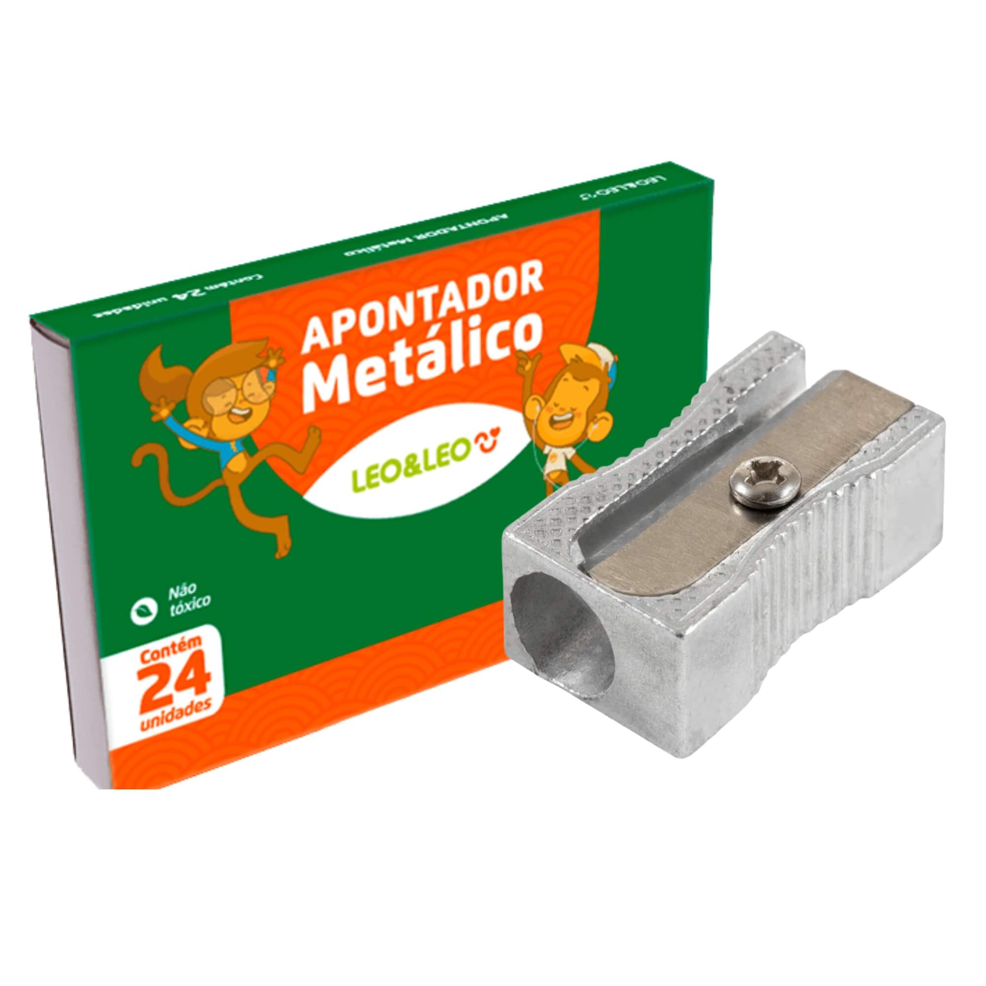 Caixa com 24 unds de Apontador Metalico Simples Retangular Leo&Leo Leonora - 4209