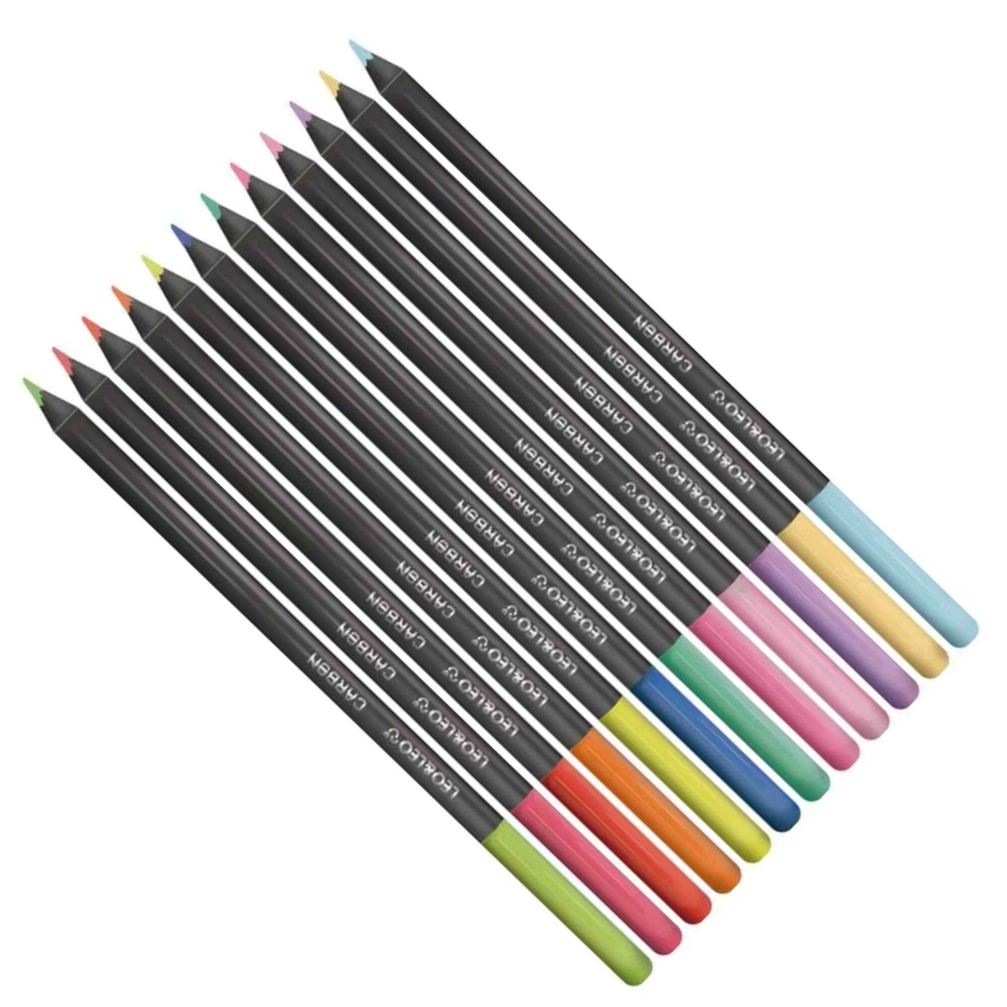 Caixa de Lápis De Cor Carbon 12 Cores Neon + Pastel Redondo Leo&Leo Leonora - 4434