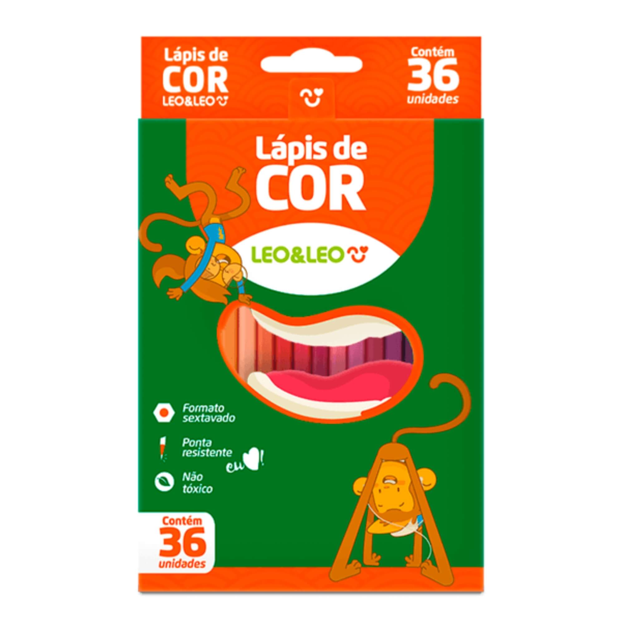 Caixa de Lápis 36 Cores Sextavado Flex Leo&Leo Leonora - 4482