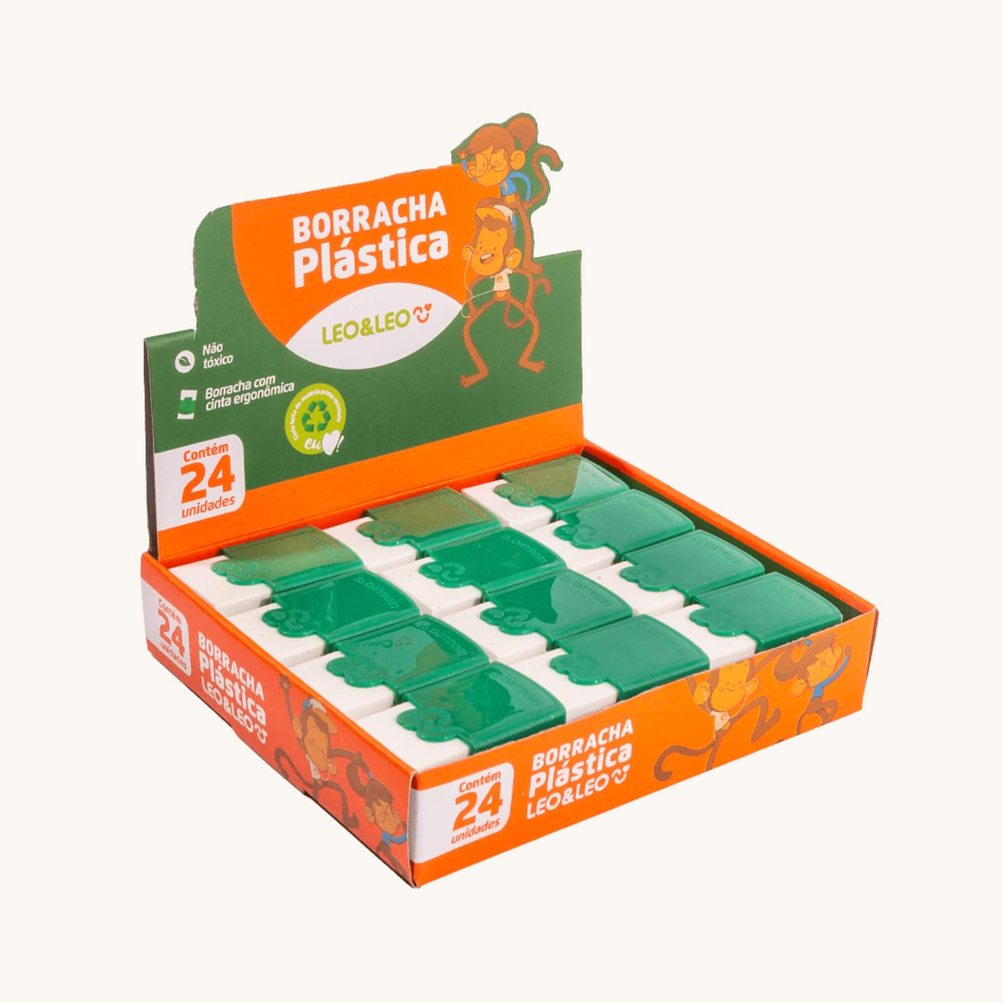 Borracha Branca Plástica c/ Cinta (Caixa c/ 24 unidades) Leo&Leo Leonora - 4584