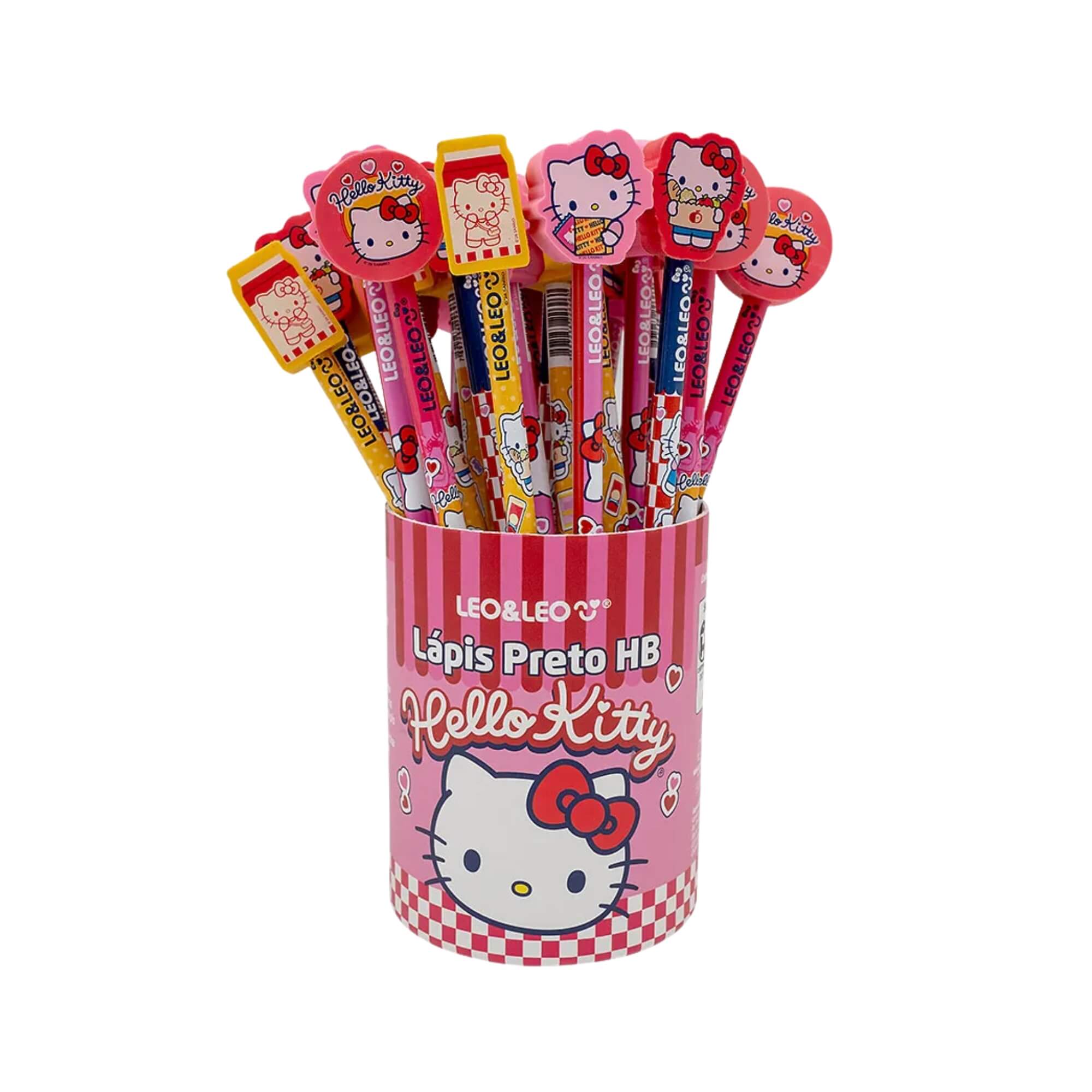 Lápis HB com Borracha na ponta Hello Kitty (Pote c/ 30 unidades) Leo&Leo Leonora - 71626