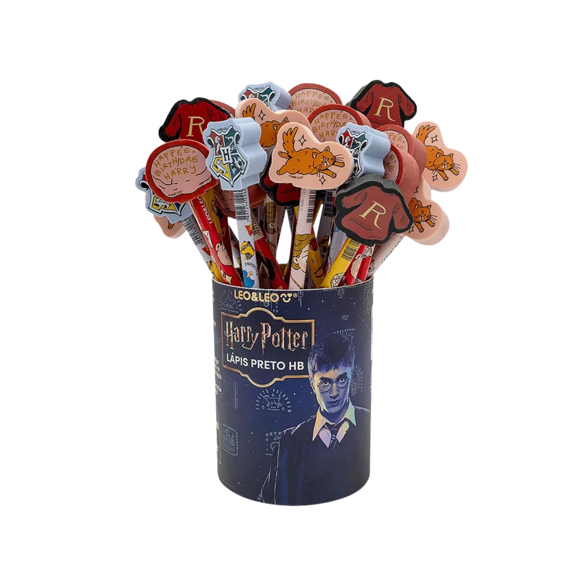 Lápis Hb com Borracha ca Ponta Harry Potter Pote c/ 30 Unidades Leo&Leo Leonora - 71628