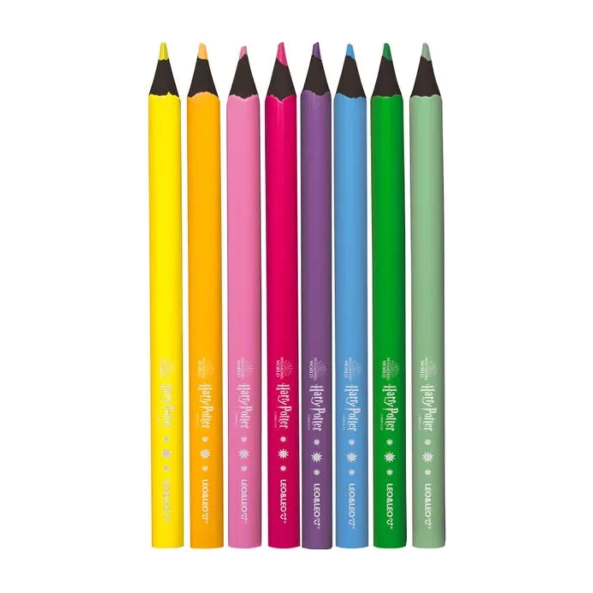 Lápis de Cor Big Neon Harry Potter 8 Cores Sextavado Leo&Leo Leonora - 72122