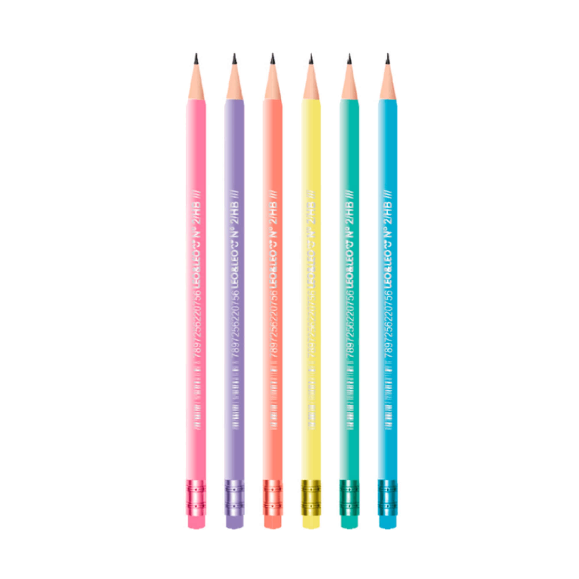 Lápis Grafite HB Perolado C/ Borracha Pastel Trend Pote C/ 72 Und Leo&Leo Leonora - 72175