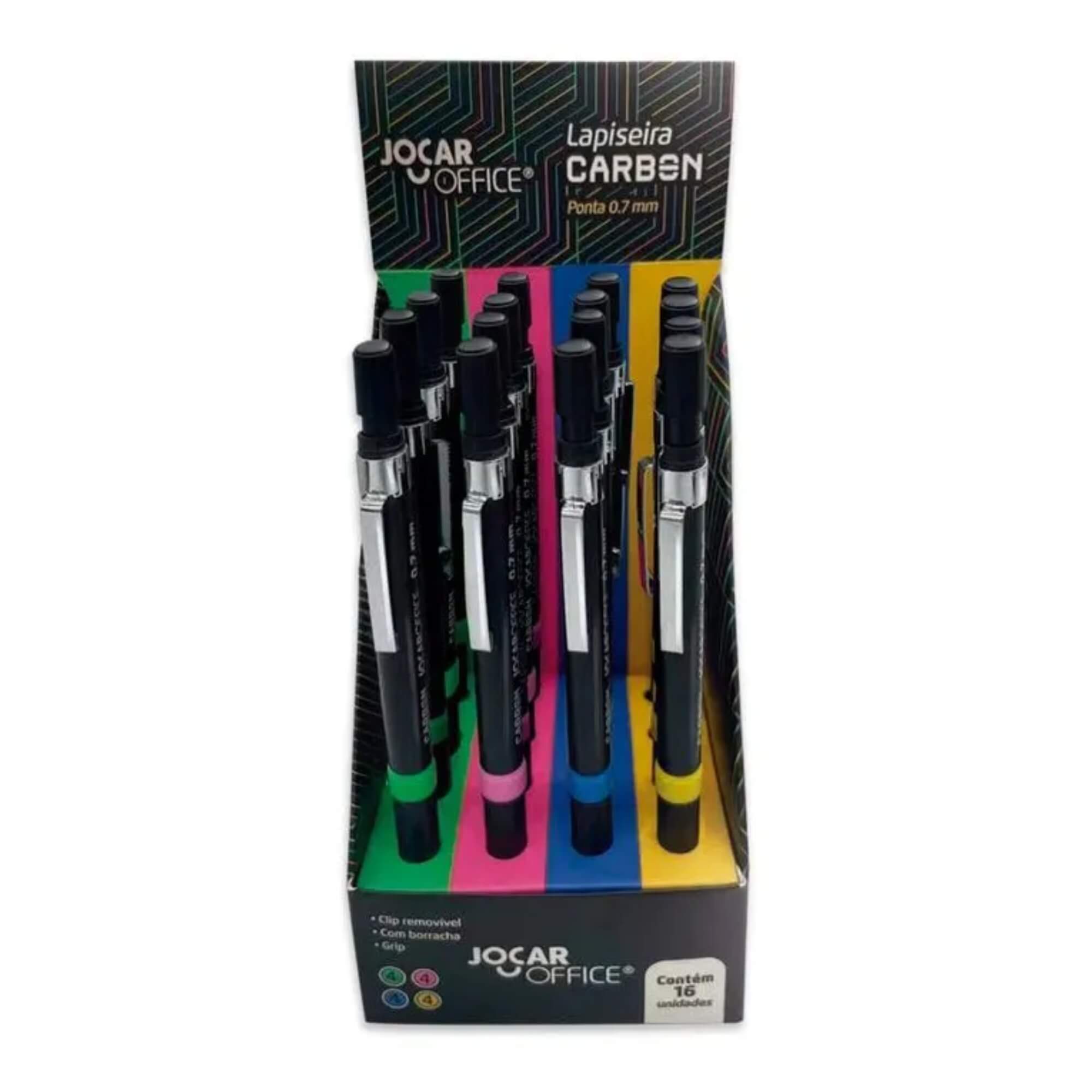 Lapiseira Carbon 0.7 - Display C/ 16 Unds Jocar Office Leonora - 92065