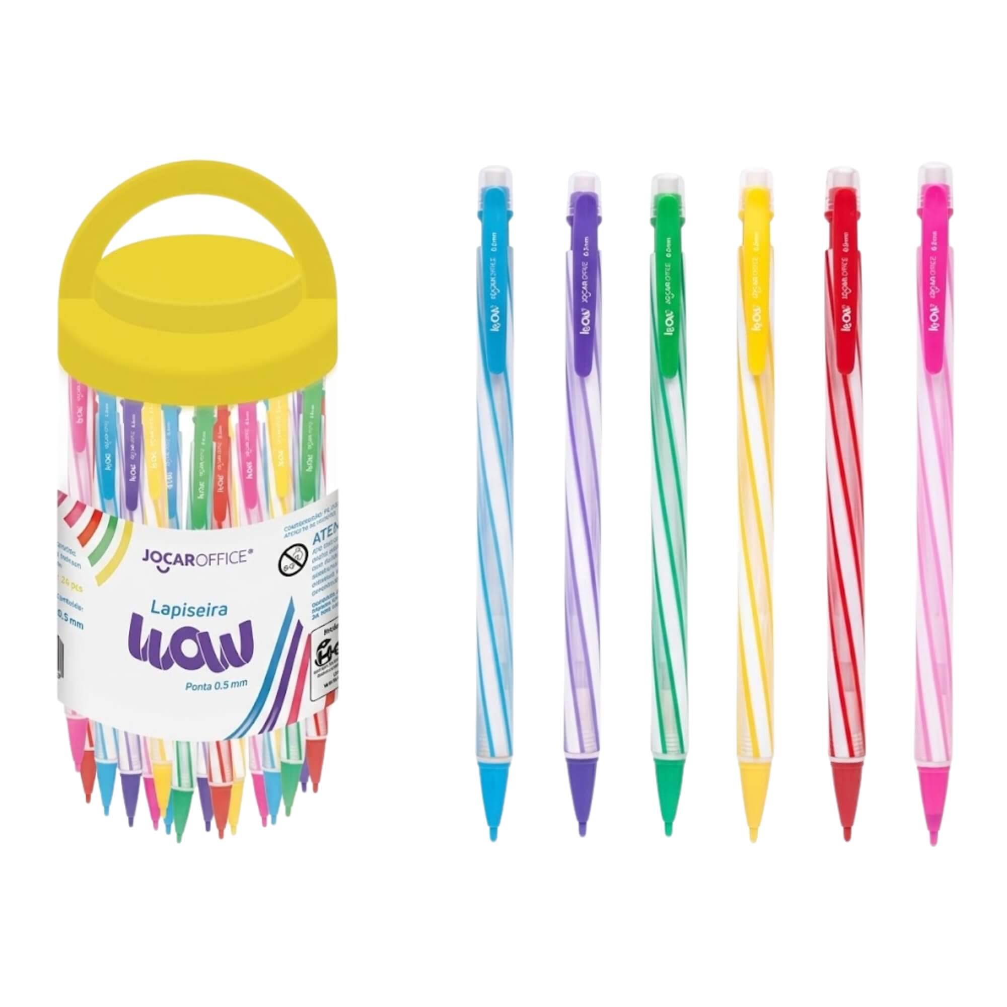 Lapiseira Wow 0.7 Cores Mistas - Pote C/ 24 Unds Jocar Office Leonora - 92413