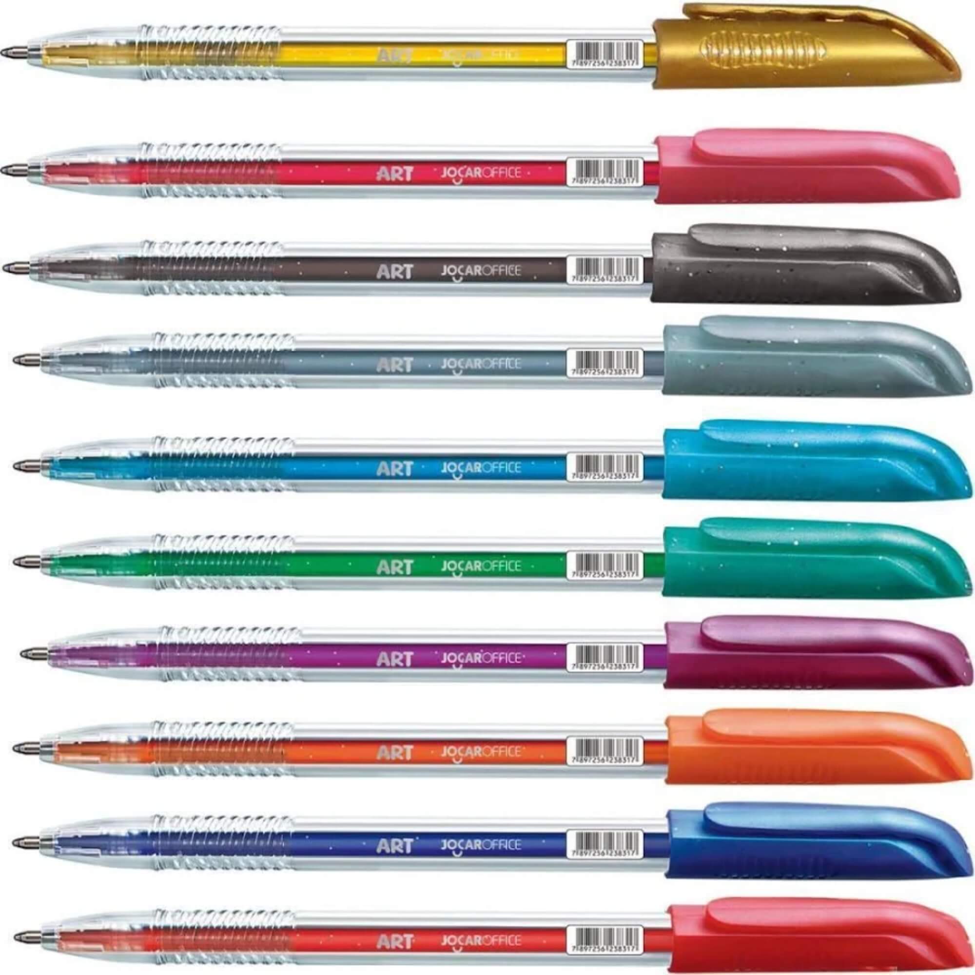 Caneta Gel Art 1.0 Glitter - Dispenser c/ 40 Unid. Sortidas Jocar Office Leonora - 97933