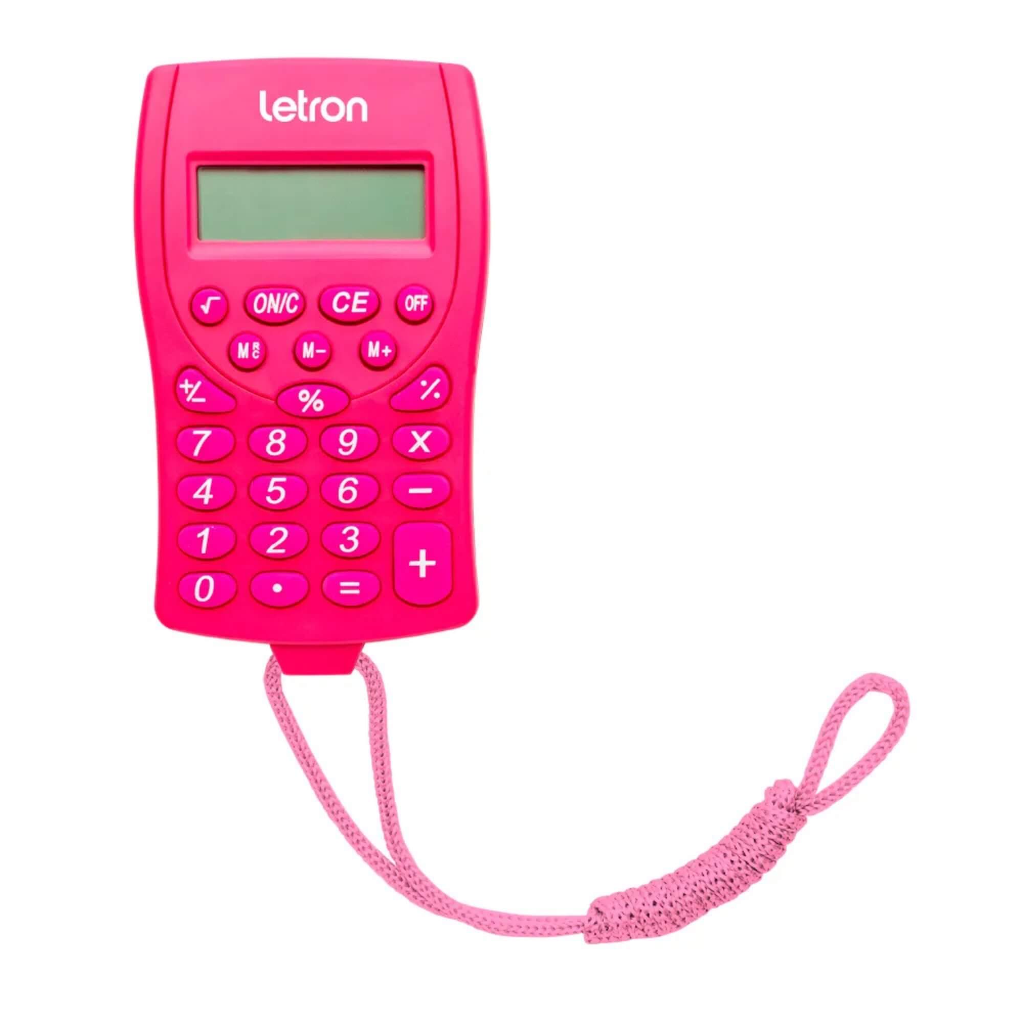 Calculadora 8 Dígitos com Cordão e Bateria Rosa Letron Leonora - 99330