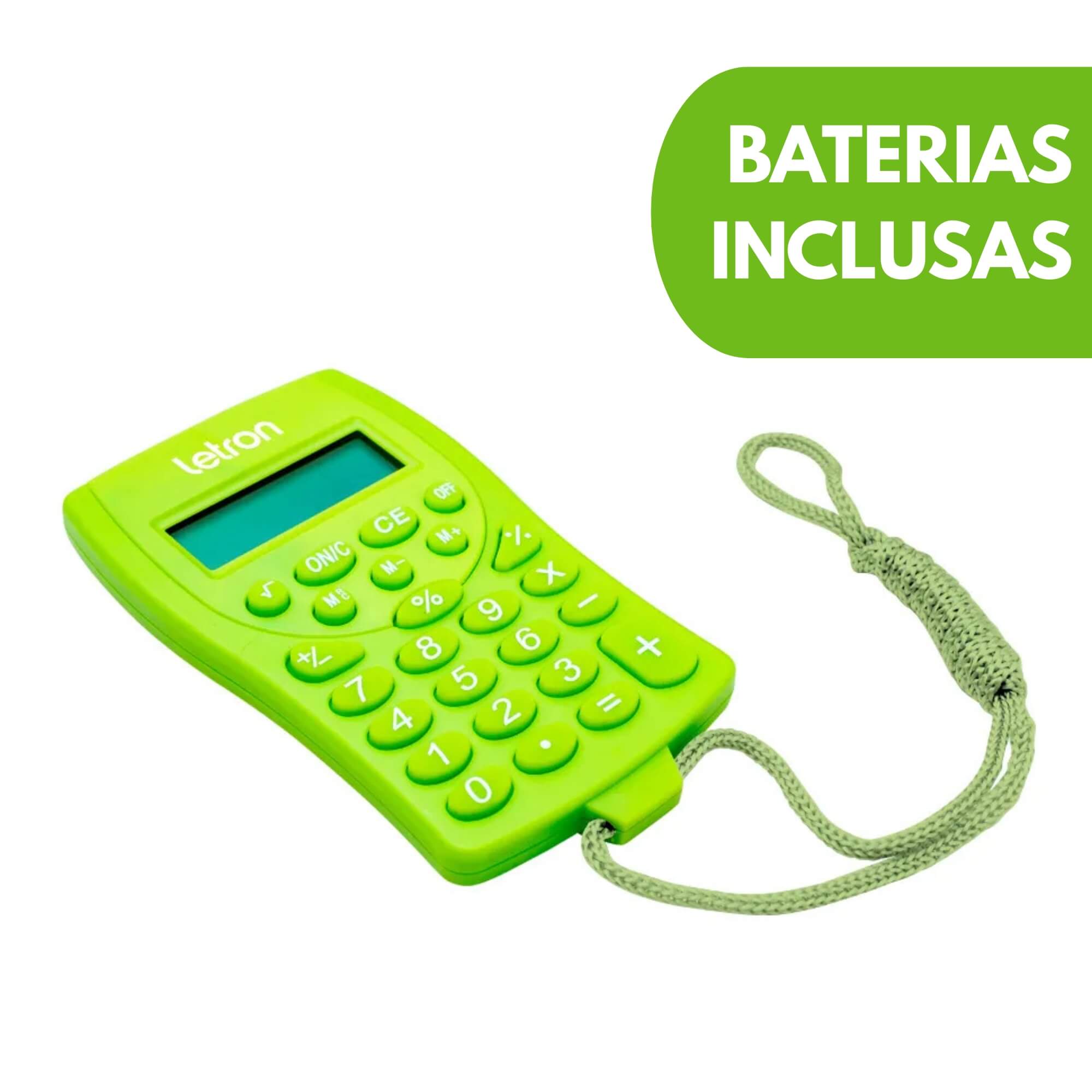 Calculadora 8 Dígitos com Cordão e Bateria Verde Letron Leonora - 99331