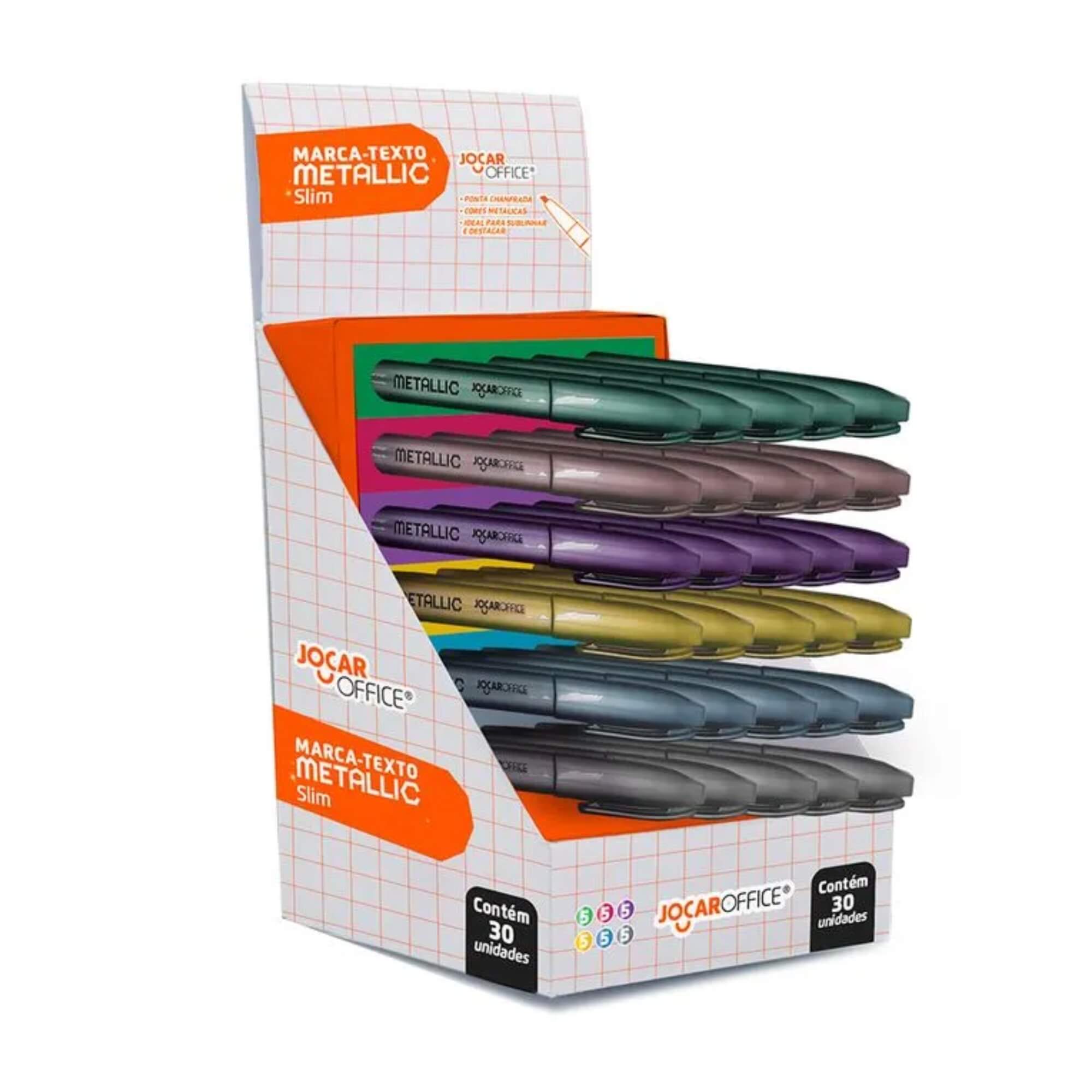 COMP Kit Marca-Texto Slim Pastel + Marca-Texto Slim Metálico
