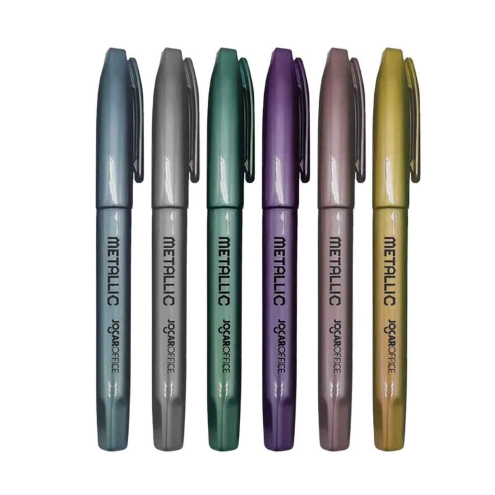COMP Kit Marca-Texto Slim Pastel + Marca-Texto Slim Metálico