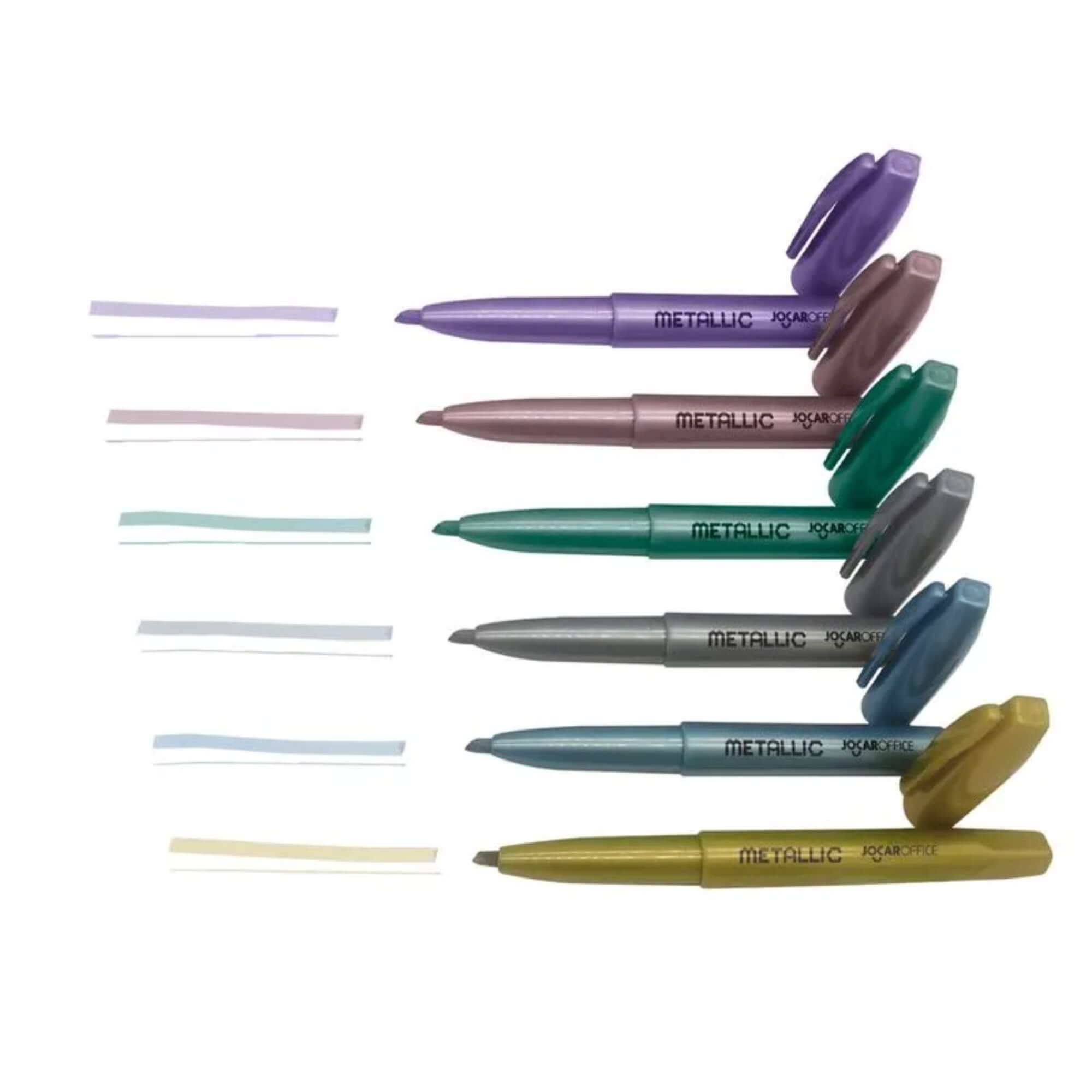 COMP Kit Marca-Texto Slim Pastel + Marca-Texto Slim Metálico