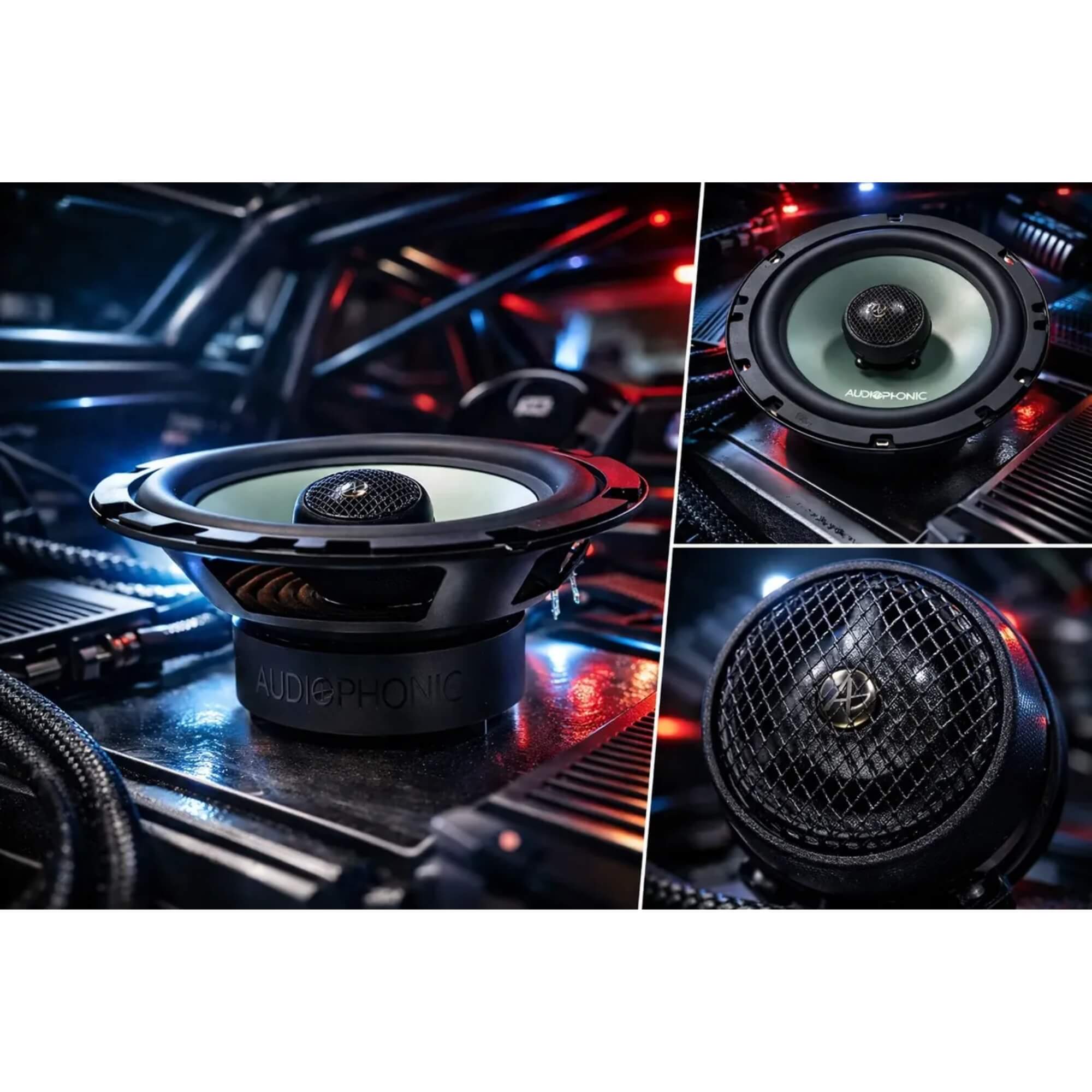 COMP Kit 2 Pares de Alto Falantes 6,5" 140W RMS 4Ohms Cone de Celulose Audiophonic