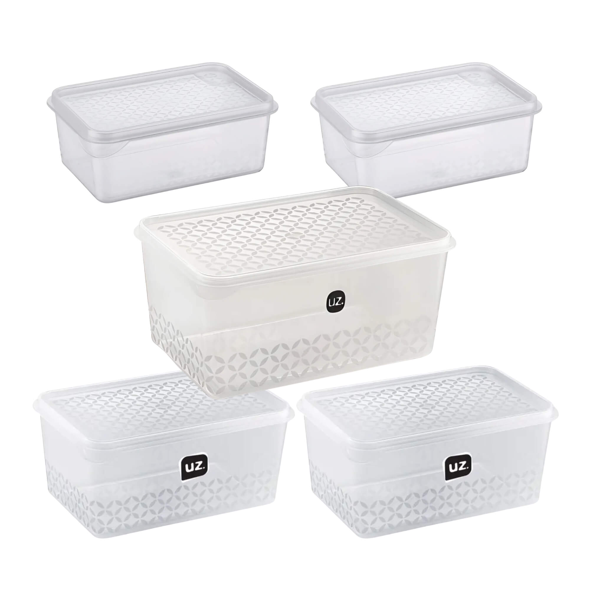 COMP Kit Potes Multiuso Armazenamento Transparentes c/ Tampa UZ