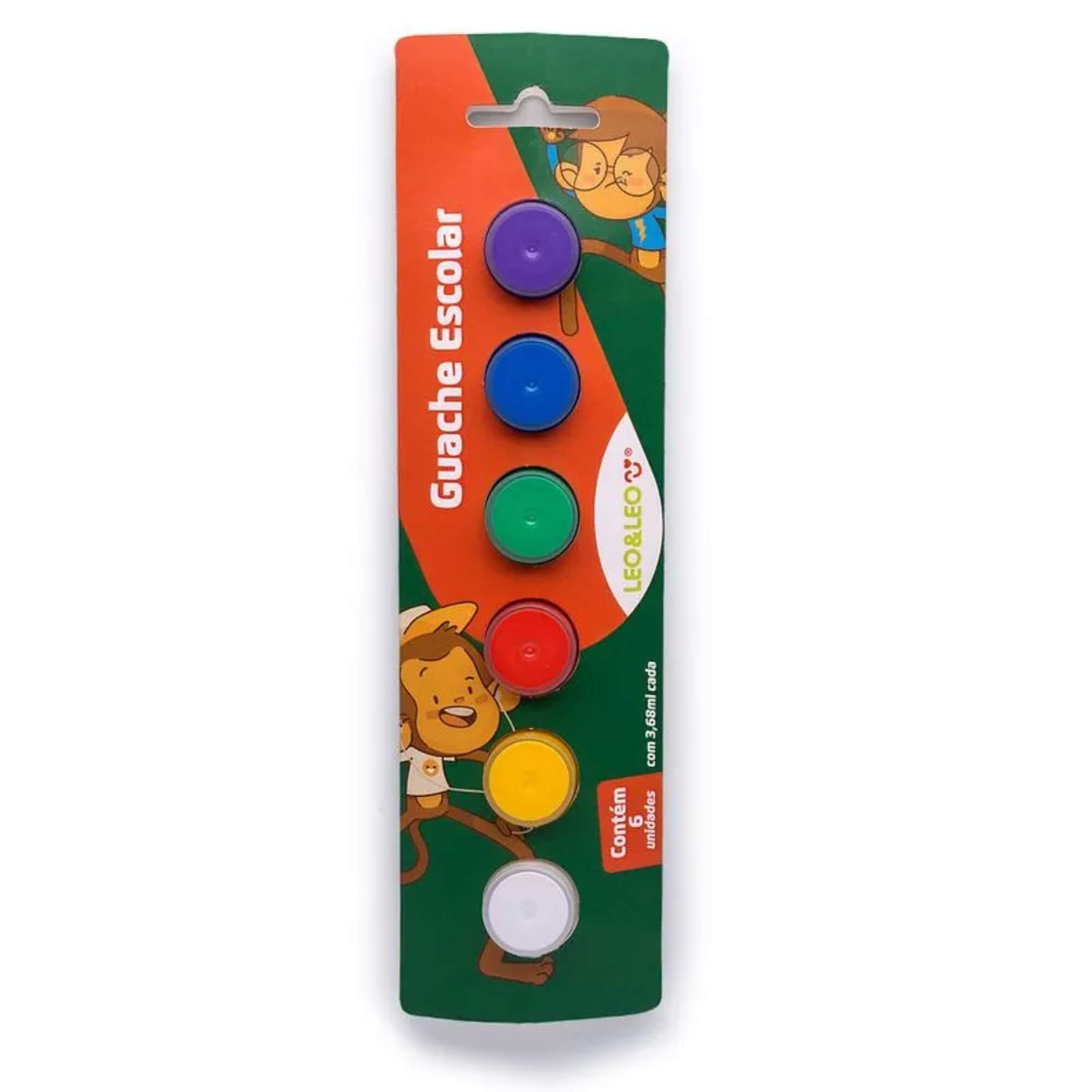 COMP Kit Guache Escolar + Guache Metálico 3,68ml por Pote Leo&Leo Leonora
