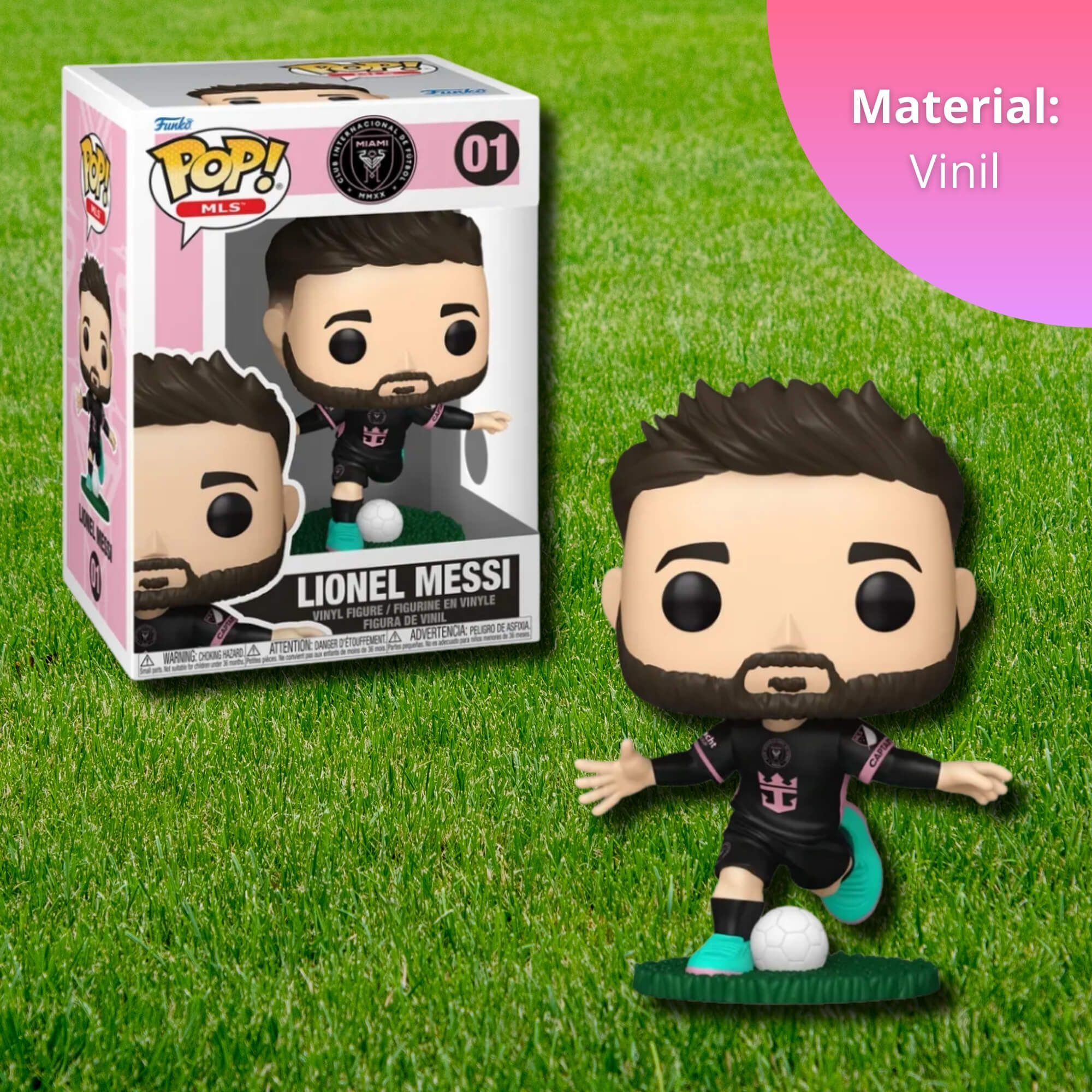 COMP Kit Boneco Funko Craques Inter Miami - Lionel Messi e Luis Suarez
