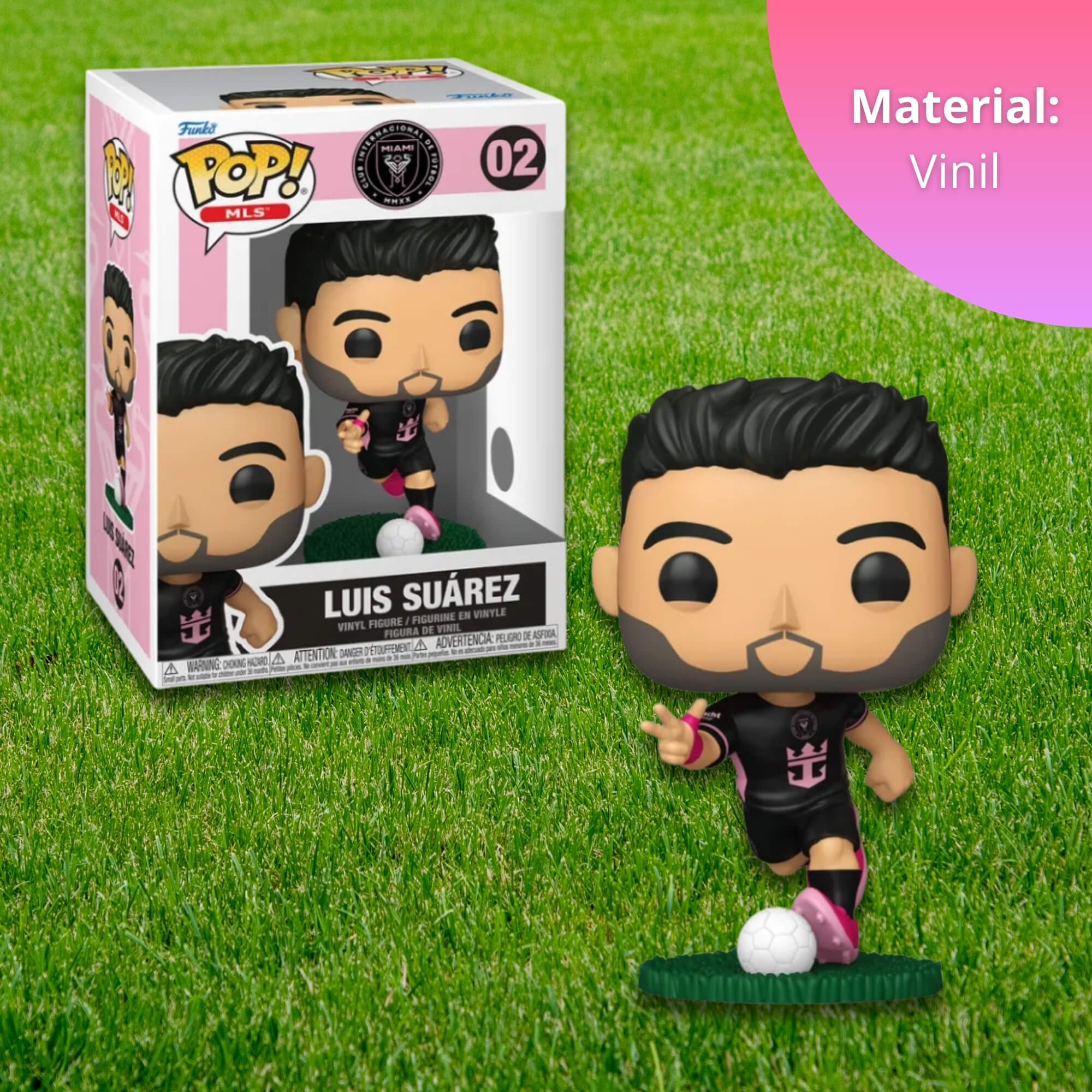 COMP Kit Boneco Funko Craques Inter Miami - Lionel Messi e Luis Suarez