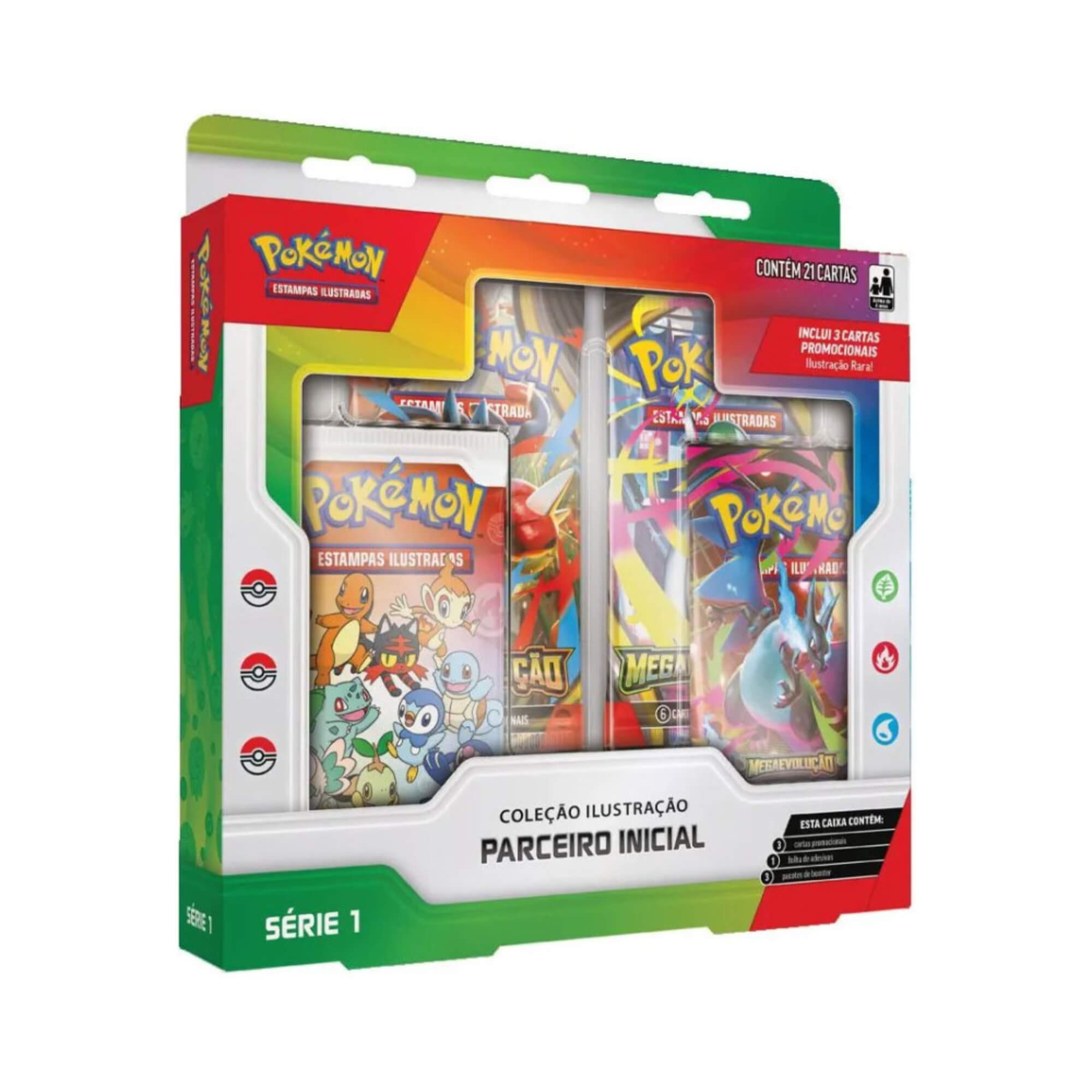 Box Pokemon Mega Evolução Coleção Parceiro Inicial Copag - 36814
