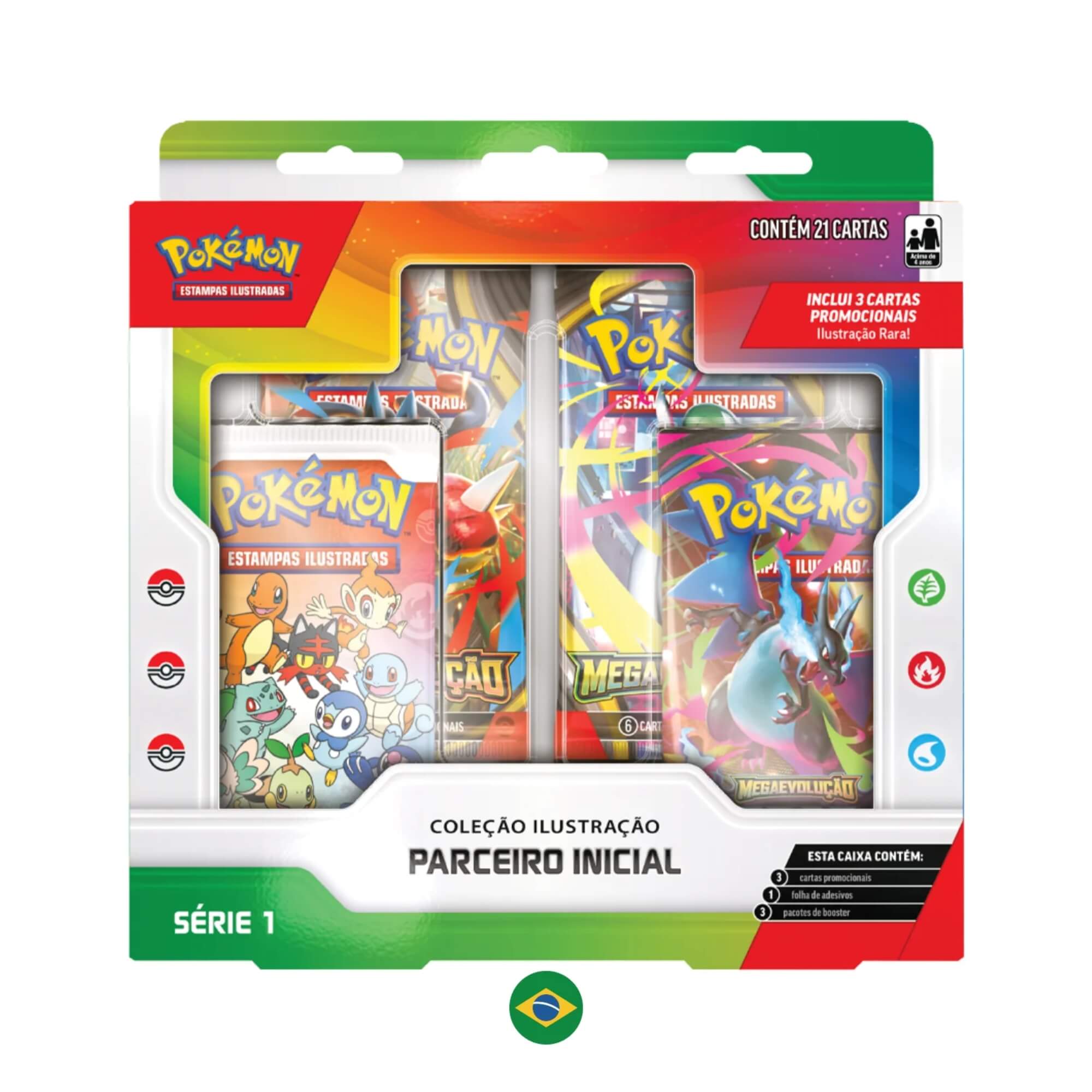 Box Pokemon Mega Evolução Coleção Parceiro Inicial Copag - 36814