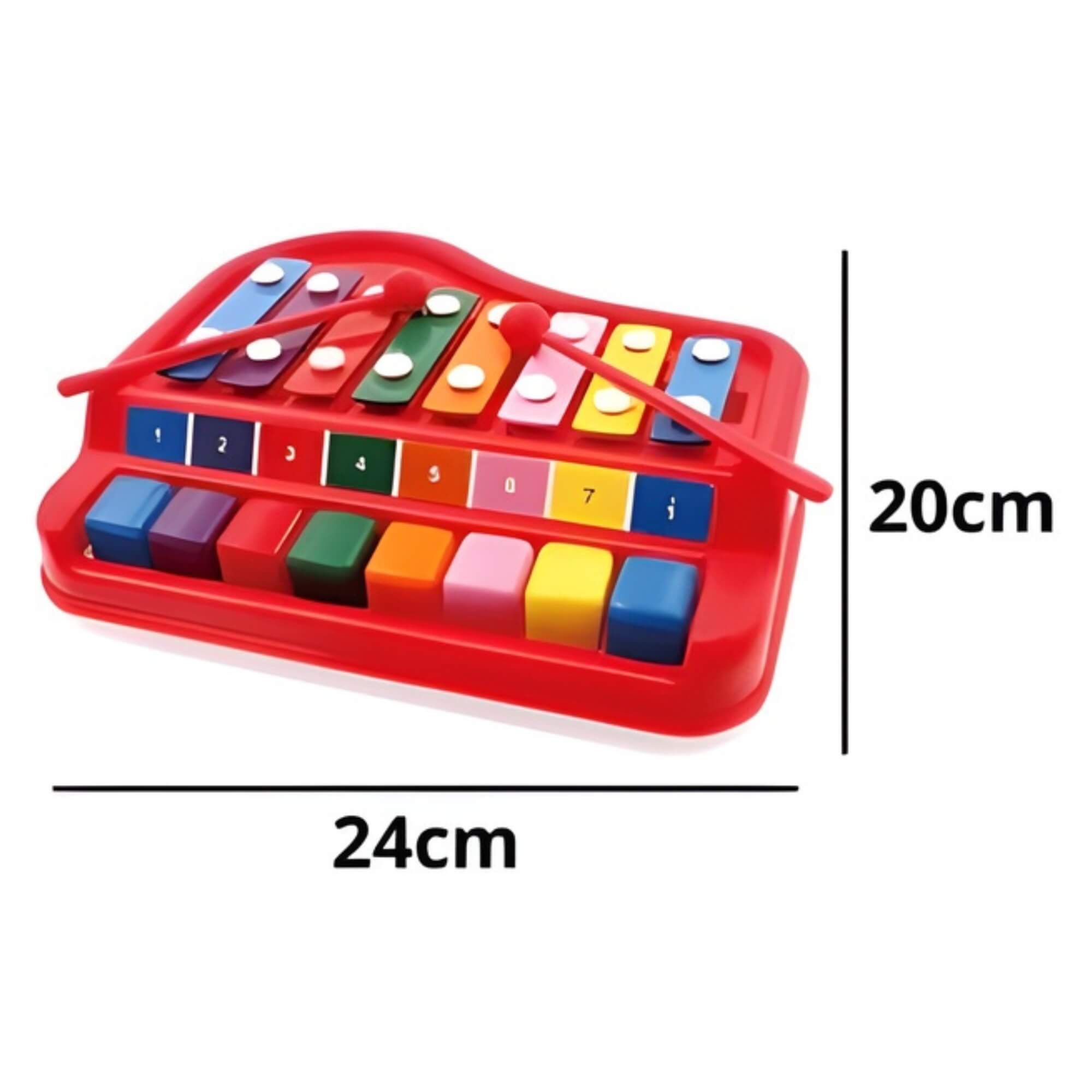COMP Kit Instrumentos Musicais Infantis - Guitarra Tambor e Piano Xilofone Braskit