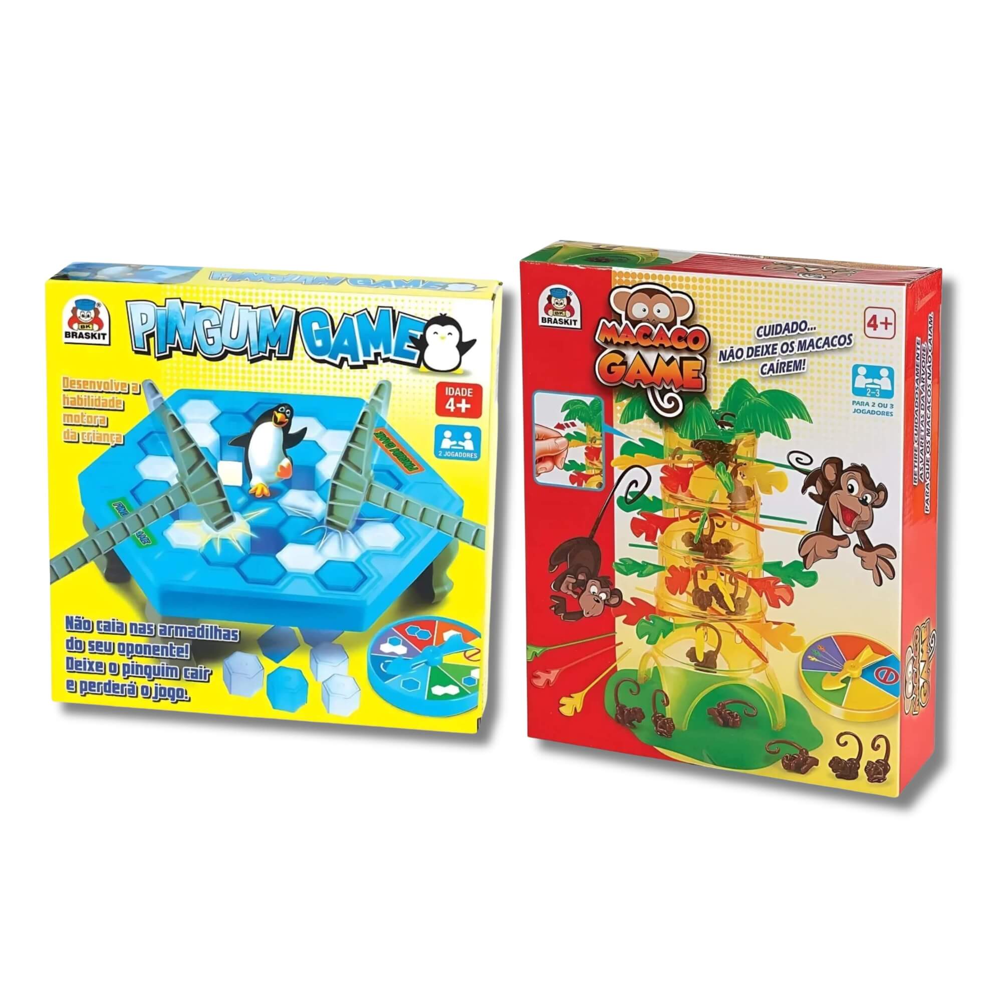 COMP Kit Jogos de Equilíbrio - Macaco Game e Pinguim Game Quebra Gelo Braskit