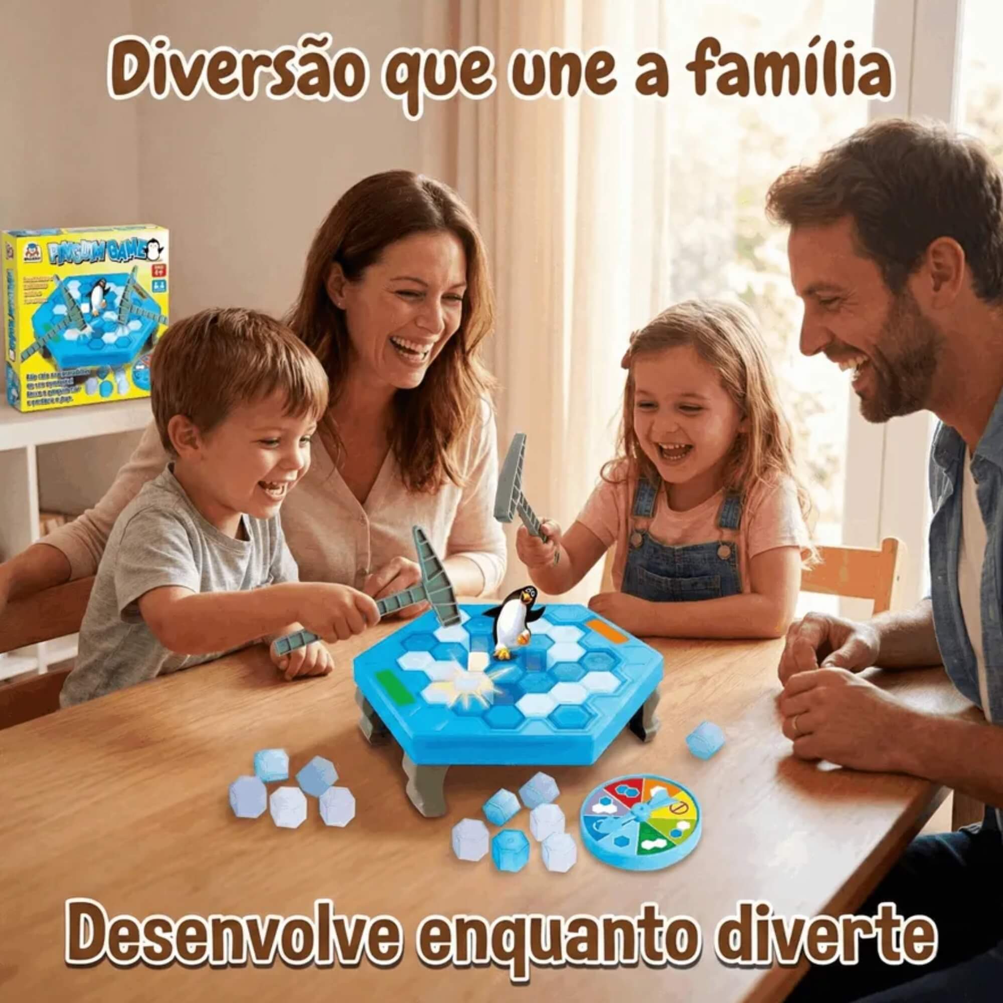 COMP Kit Jogos de Equilíbrio - Macaco Game e Pinguim Game Quebra Gelo Braskit