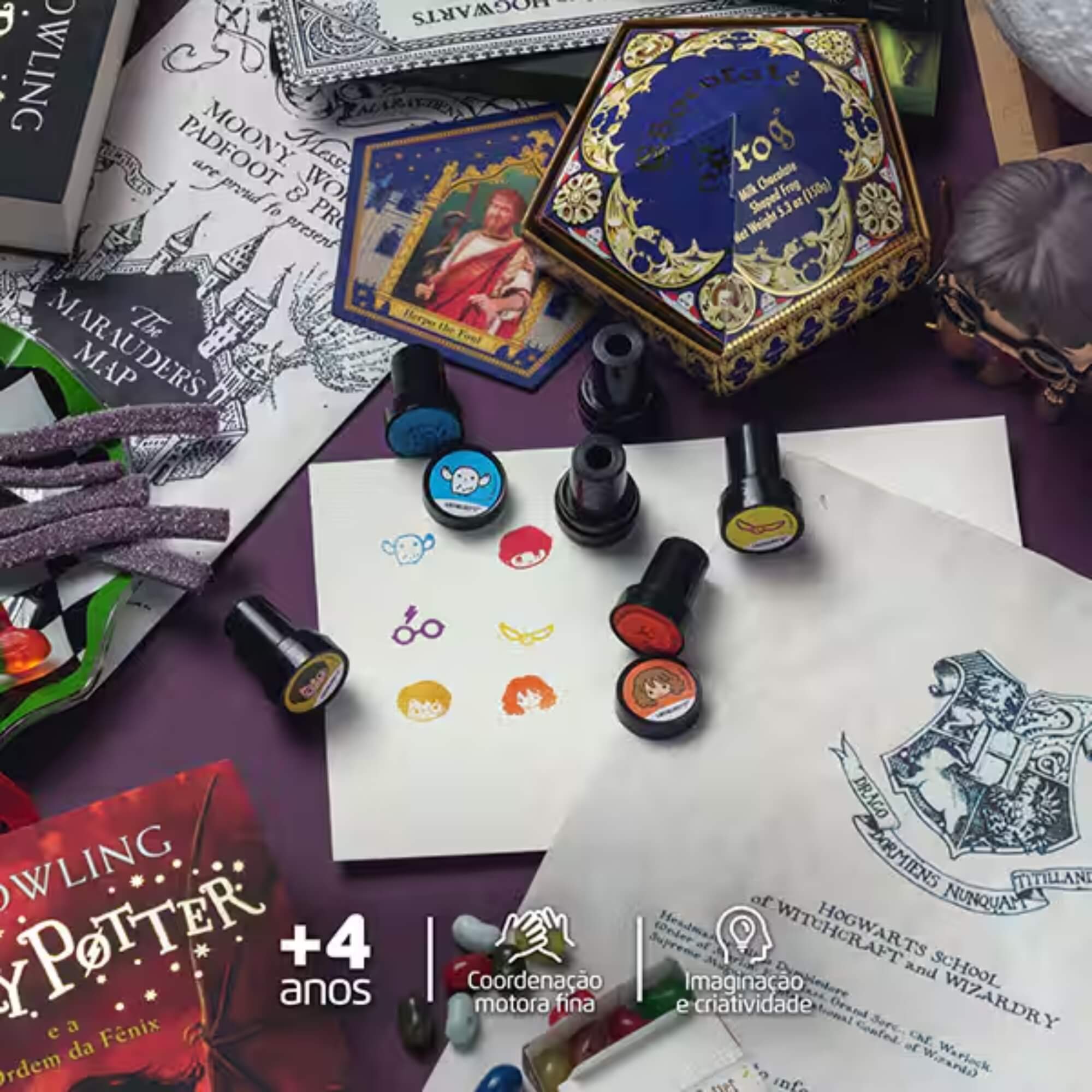 COMP Kit Harry Potter Canetas Leoarte para Decoração - Canetas + Carimbos