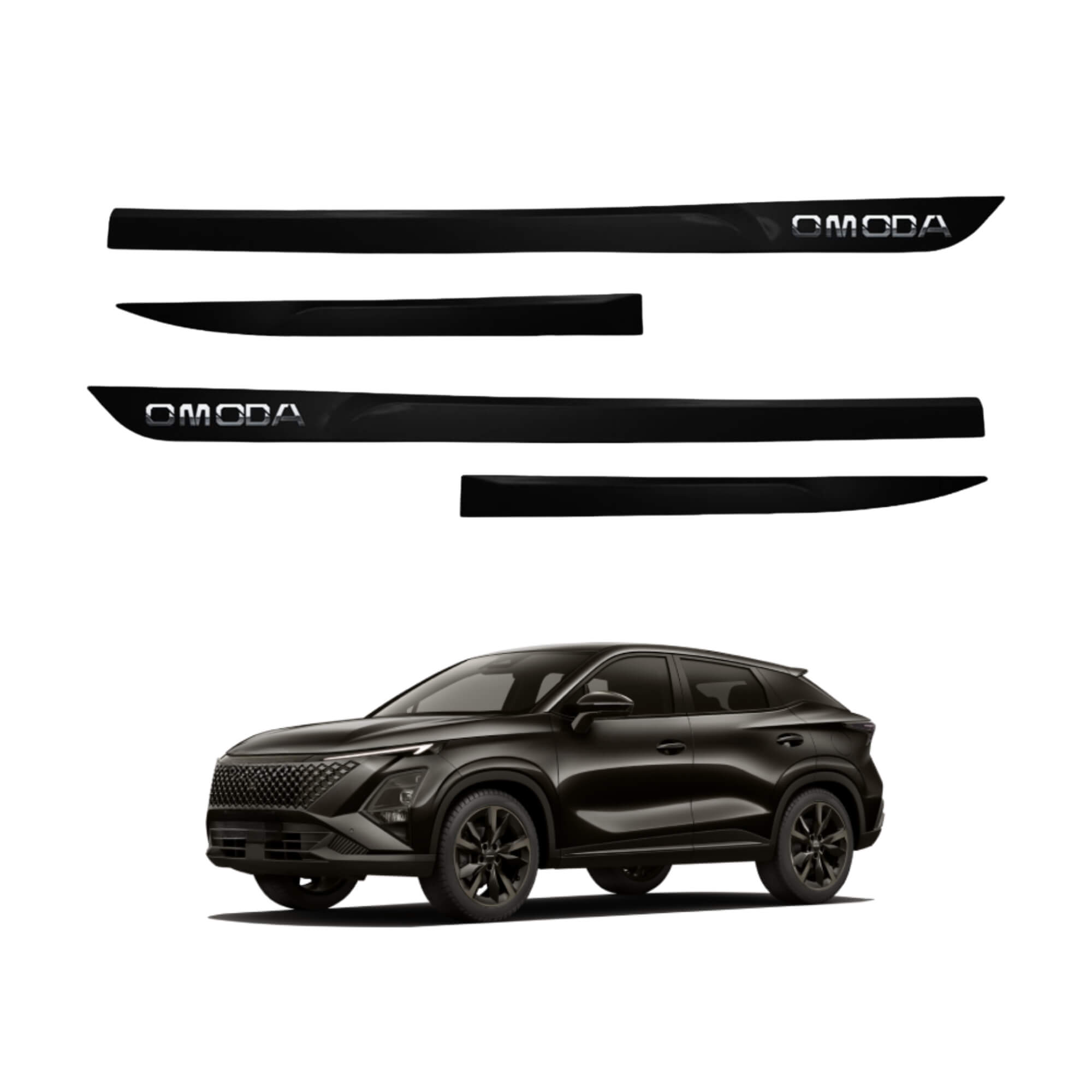 Friso Premium Cromo 4P Omoda 5 2026 em diante 4 Peças cor Preto Andromeda Grid - PC2303-PTO