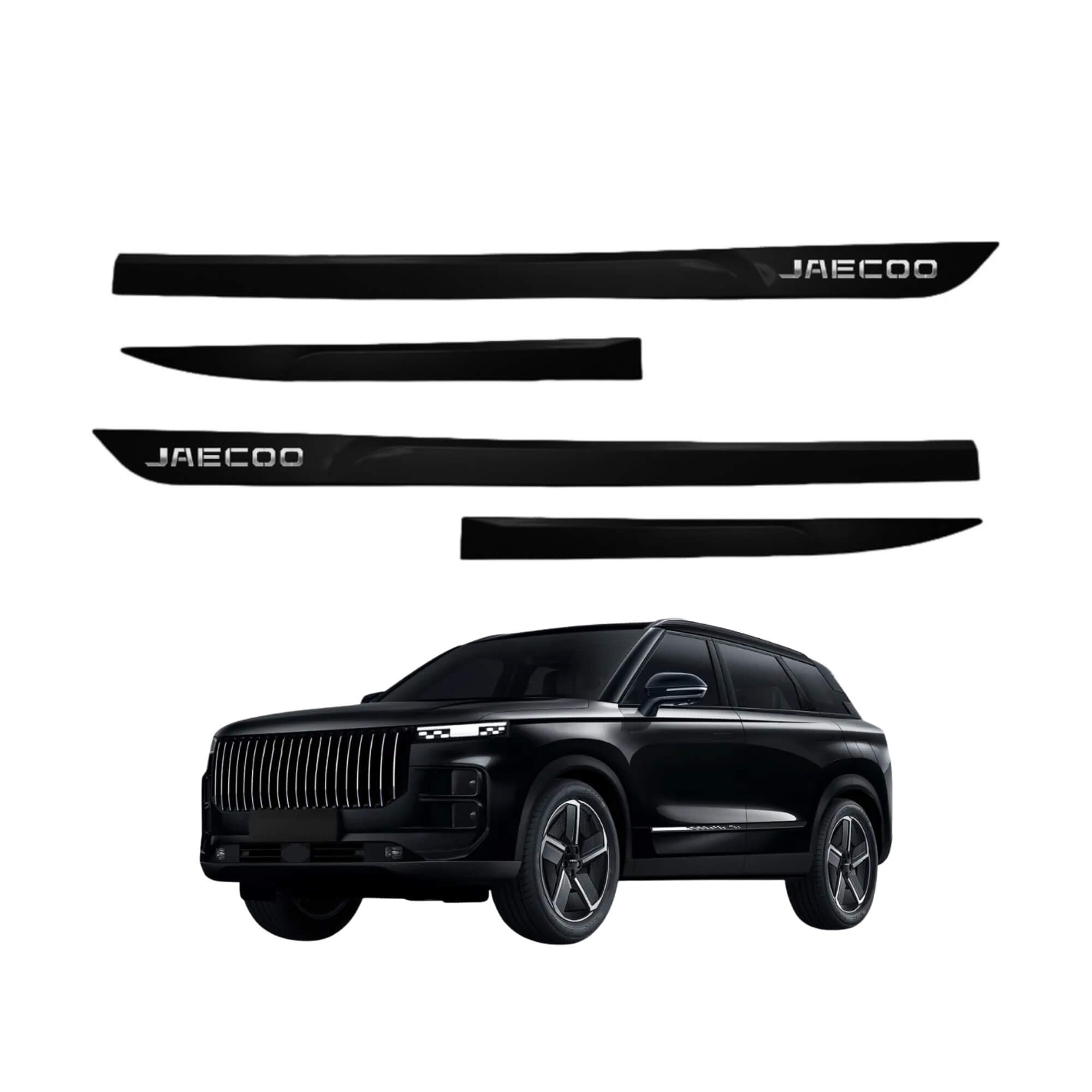 Friso Premium Cromo 4P Jaecoo 7 A partir de 2026 cor Preto Andromeda 4 peças Grid - PC5514-PTO