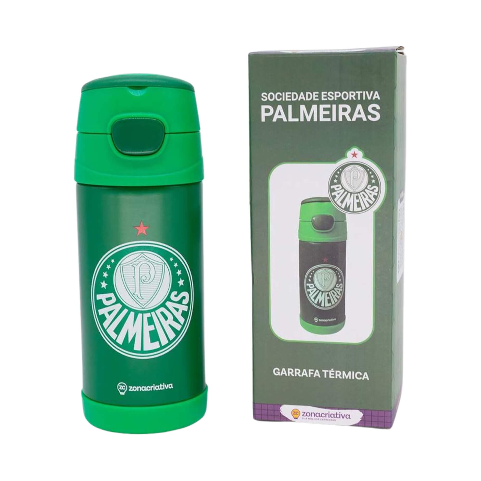 Garrafa Top Handle Infantil 350ml Palmeiras Zona Criativa - 10073802