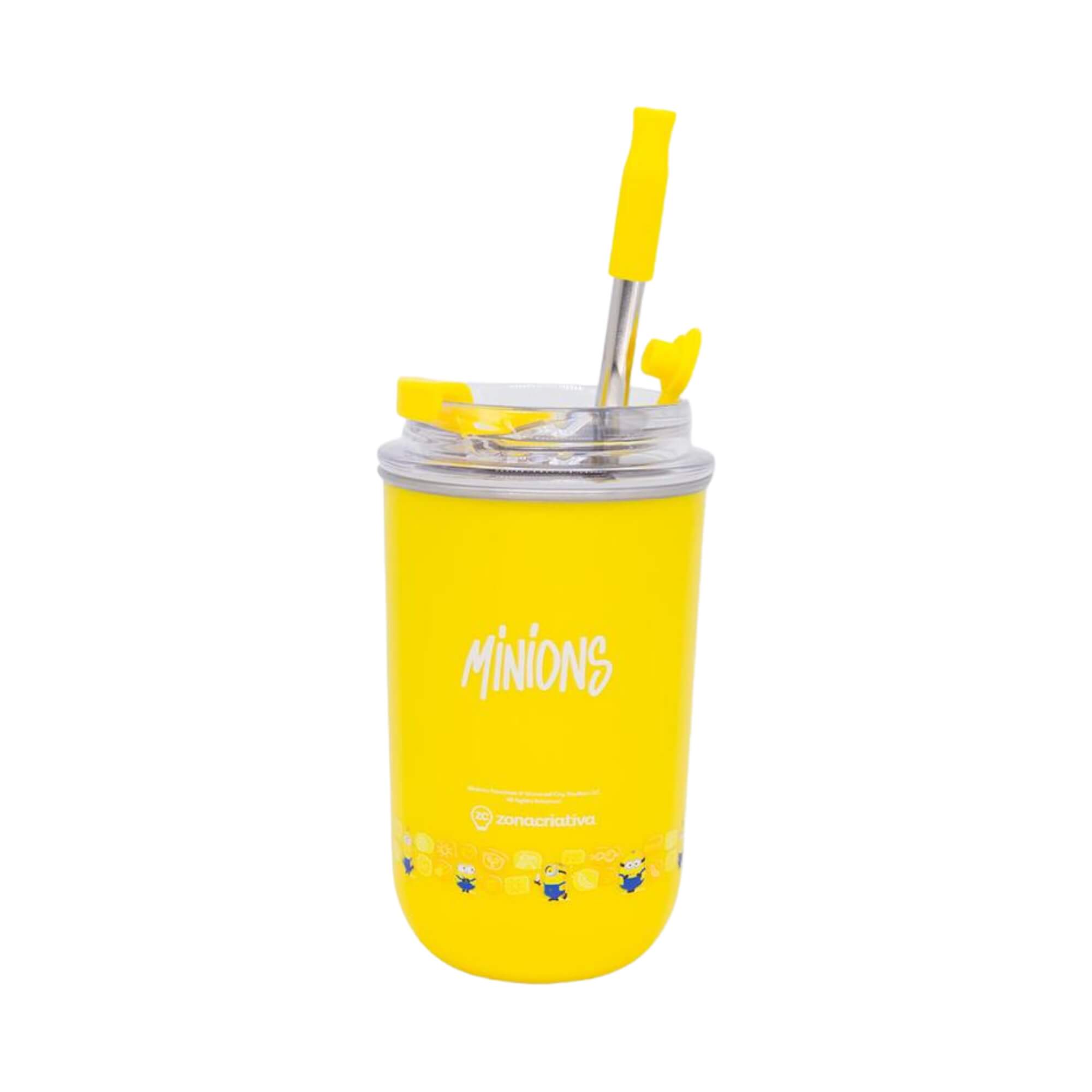 Copo Neo com Canudo Minions 500ml Zona Criativa - 10027004