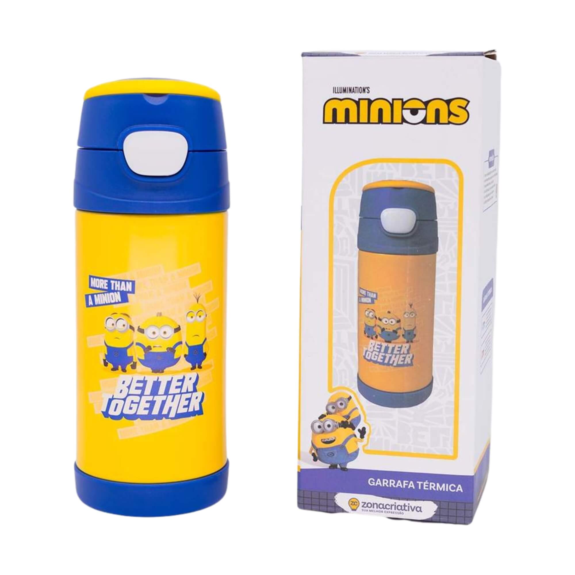 Garrafa Top Handle Infantil 350ml Minions Zona Criativa - 10073985