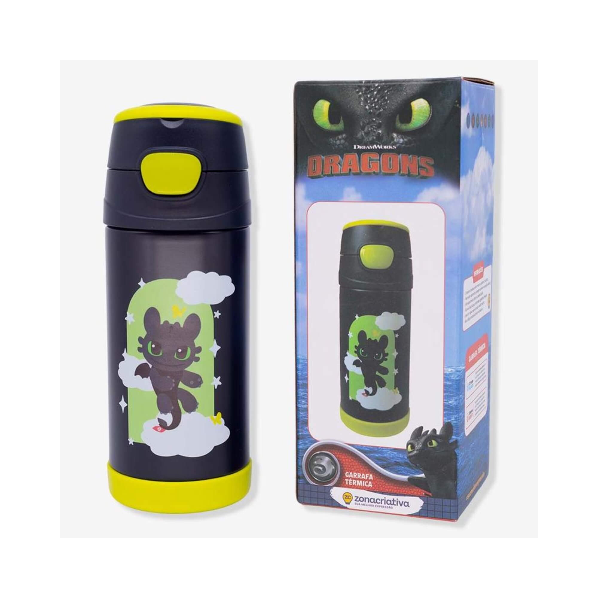 Garrafa Top Handle Infantil Furia da Noite 350ml Zona Criativa - 10074009
