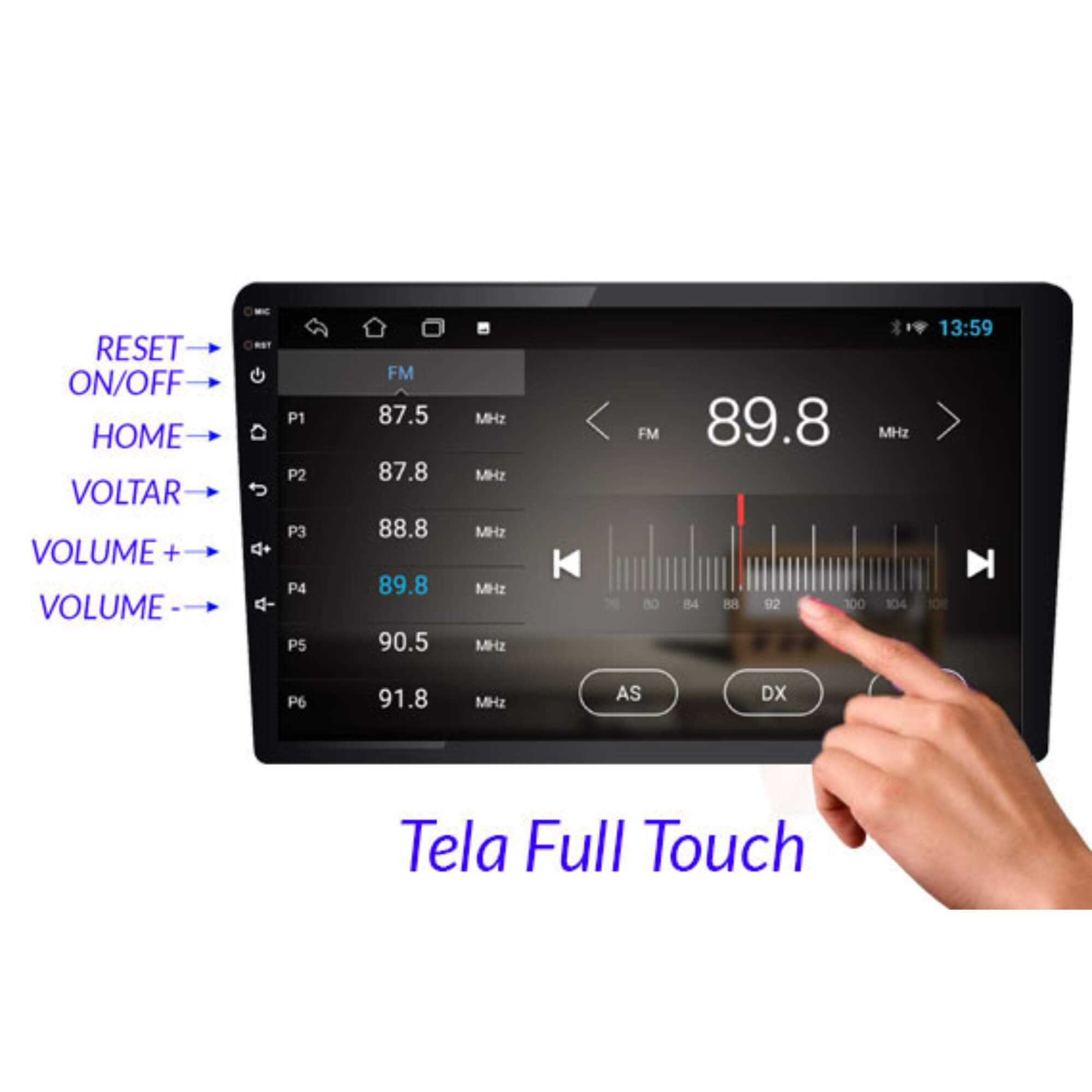 COMP Kit Central Multimídia Full Touch 9 Polegadas + Câmera de Ré