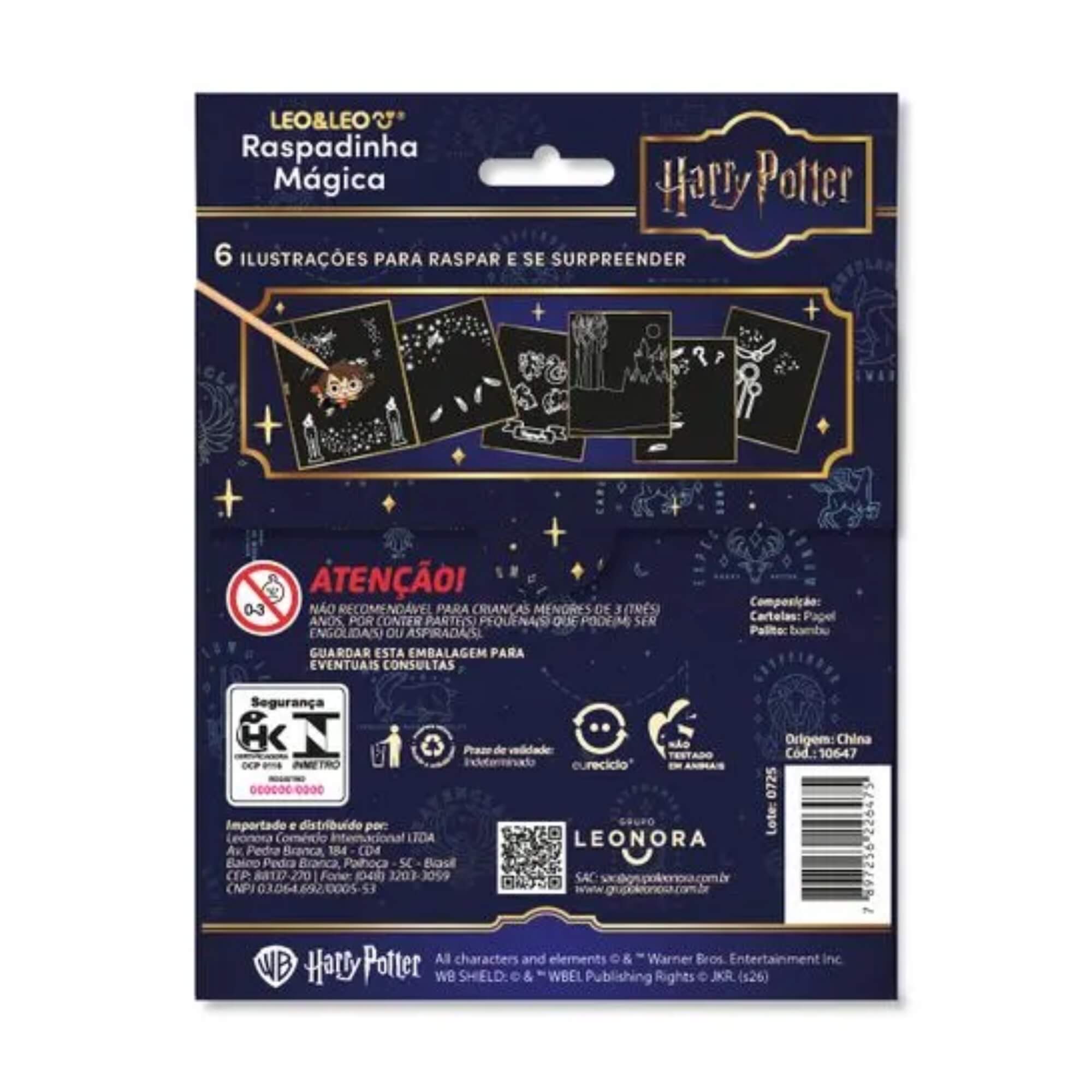 Raspadinha Mágica Harry Potter Envelope c/ 6 Cartelas Leo&Leo Leonora - 10647