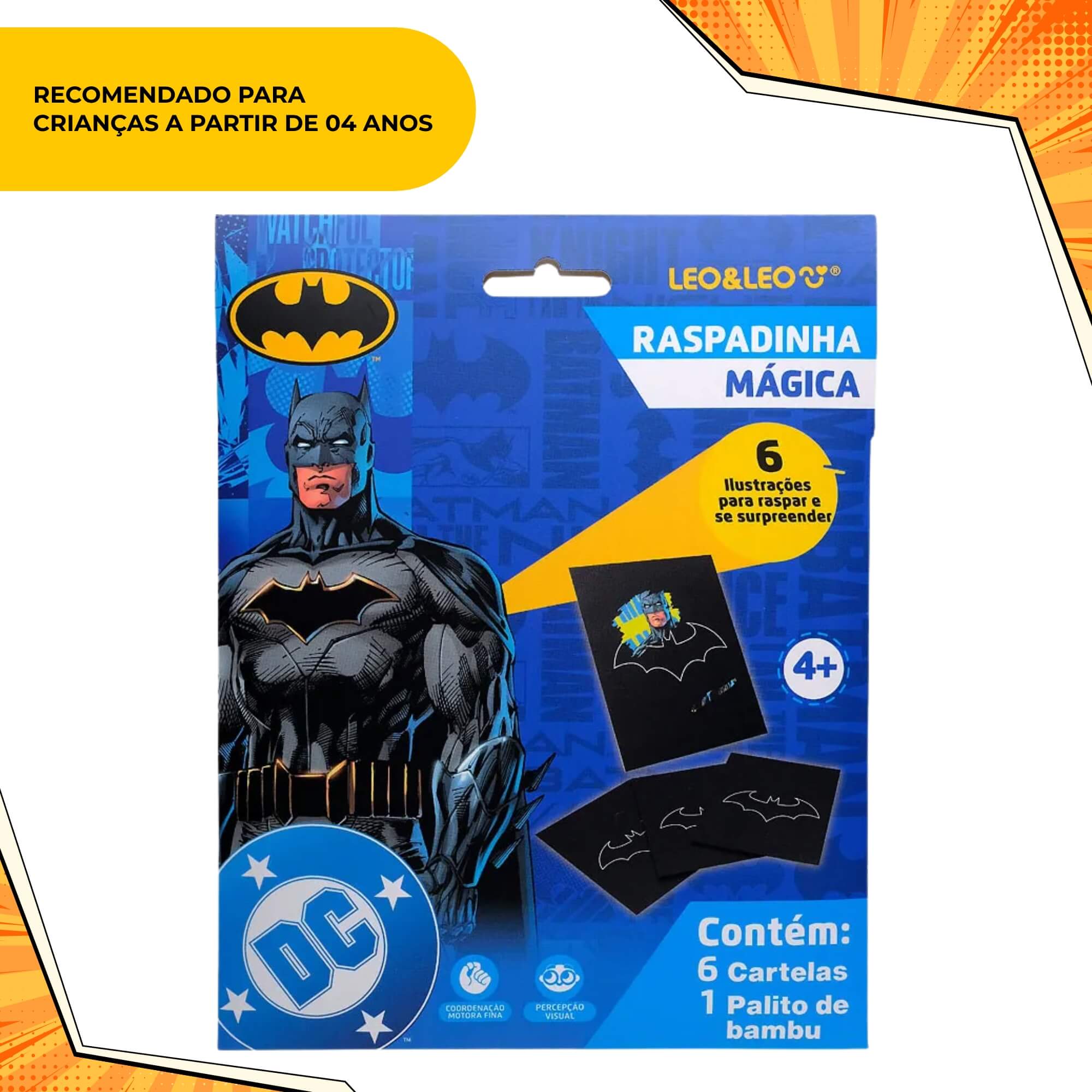 Raspadinha Mágica Batman Envelope c/ 6 Cartelas Leo&Leo Leonora - 10651